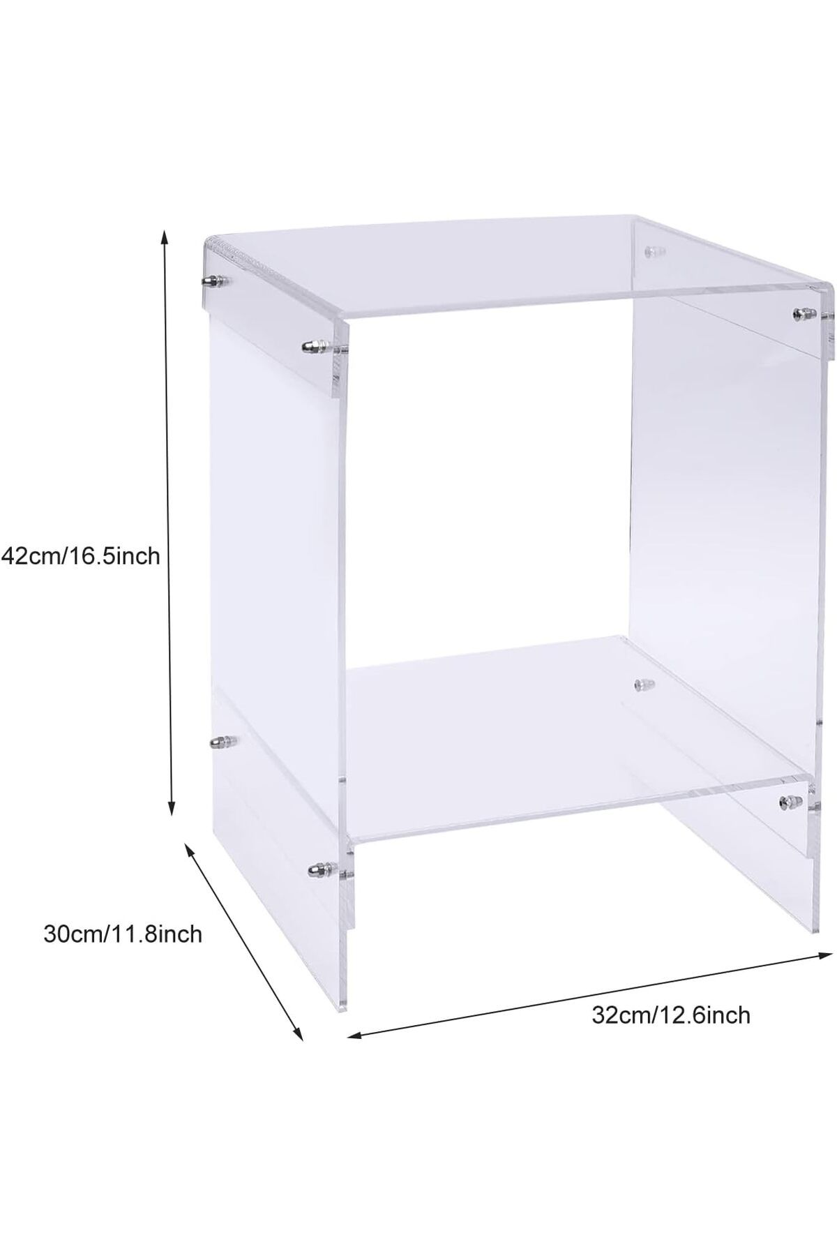 Slasa-Acrylic 2-Layer Table Cart by - Transparent Side Table for Salons, Spas, and Home Use 3