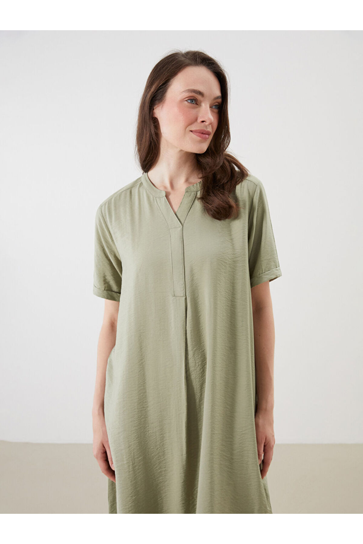 LC Waikiki-Sparkling Selections from Shining Store |   A-Line Dress with a Low Neckline 5