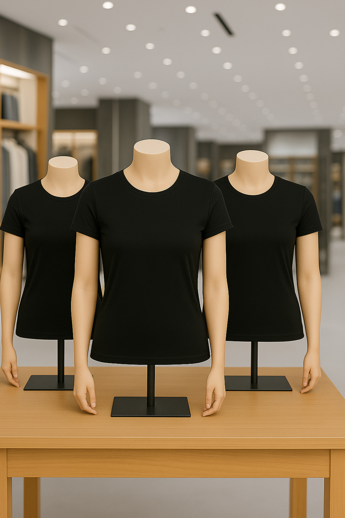 Kadın Pamuklu & Elastan Sıfır Yaka 3 Adet T-Shirt OL.IL.2260.01