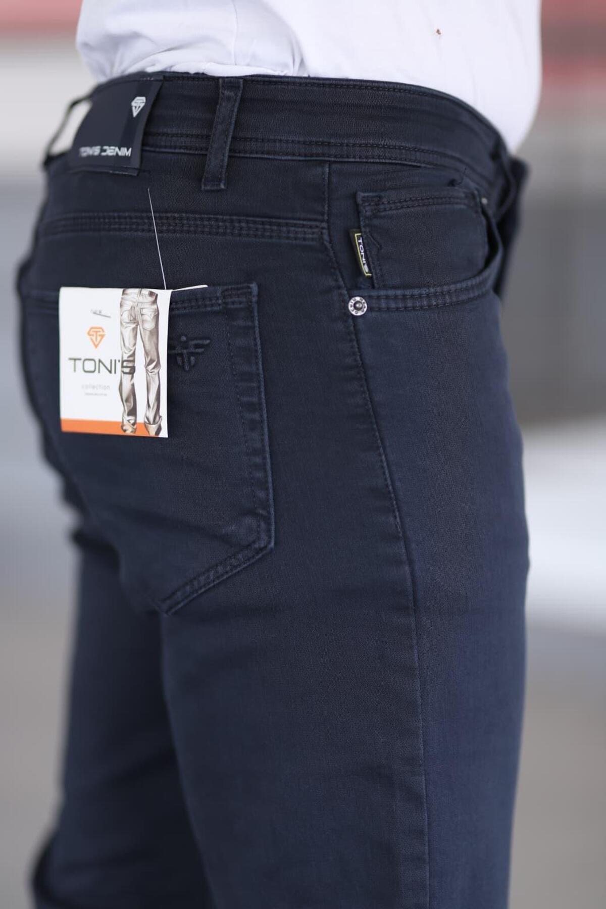 LORDA GİYİM  ERKEKEK KOT PANTALON Taycan Armürlü Çelik Örme YUKSEK BEL LİKRALI FERMUARLI NAKIŞLI 5 CEPLİ - Görsel 4