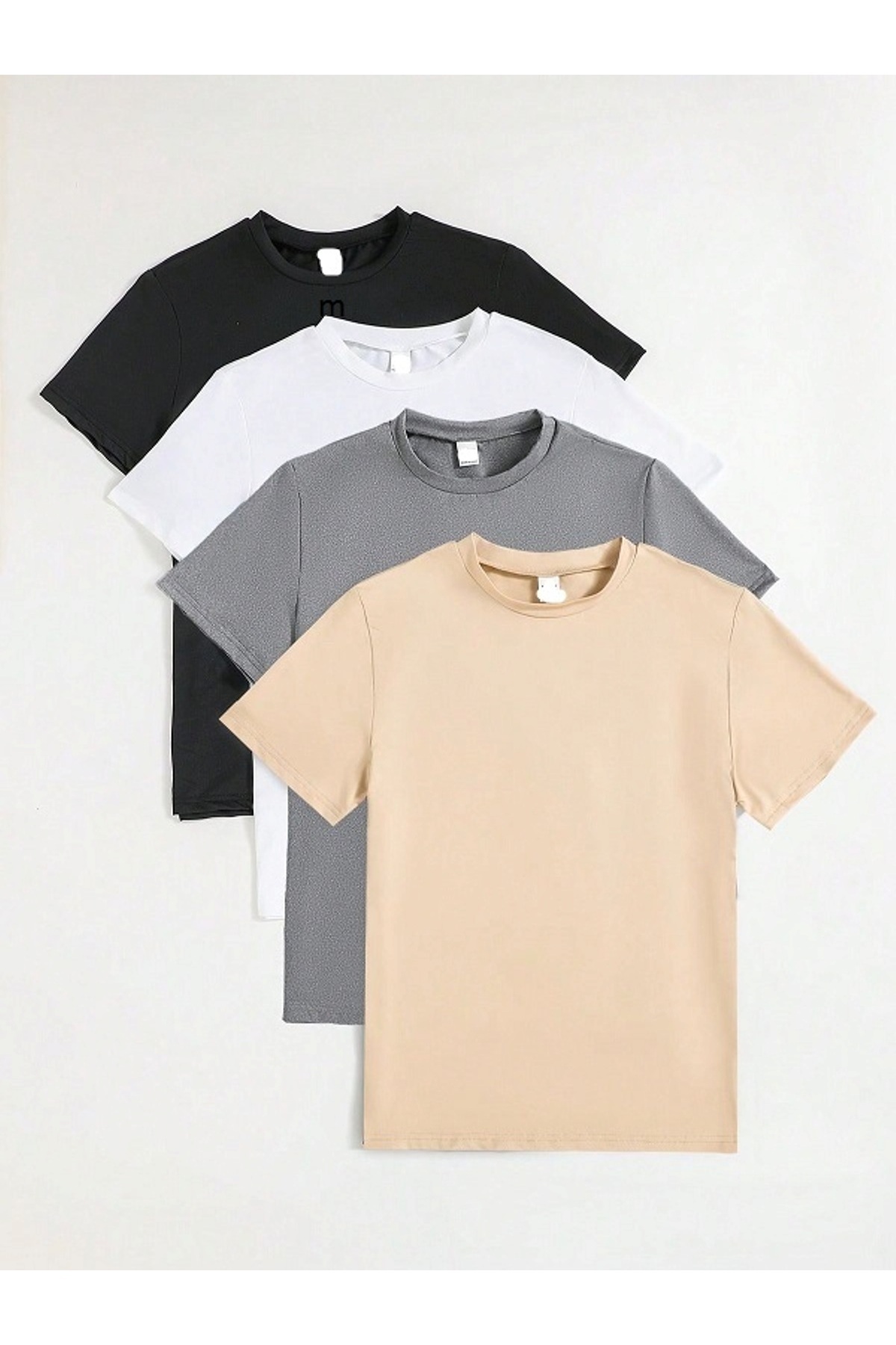 MARKATEM Balenie 4 ks 4 rôzne farby pohodlný strih oversize UNISEX bavlnené T...