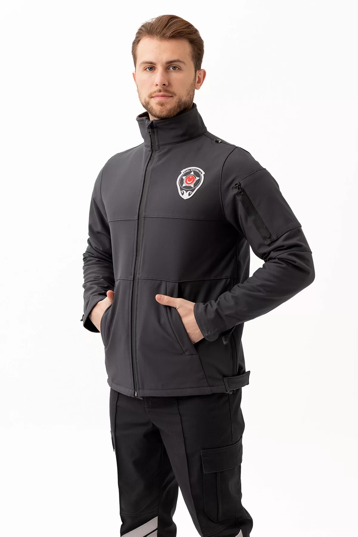 Kışlık İş Güvenliği Softshell Mont Kıyafetleri Rüzgar Geçirmez Nefes Alabilen Montu
