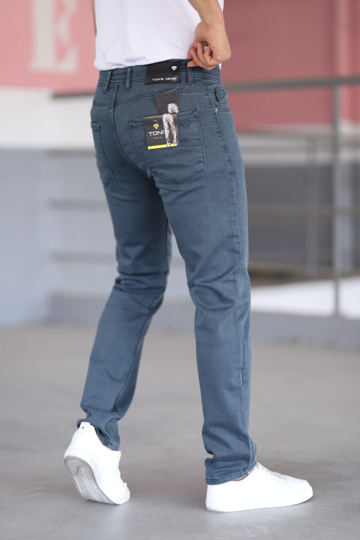 LORDA GİYİM  Erkek Kot Pantalon Taycan Armürlü Çelik Örme Yuksek Bel Li̇krali Fermuarli Nakişli 5 Cepli̇ - Görsel 3