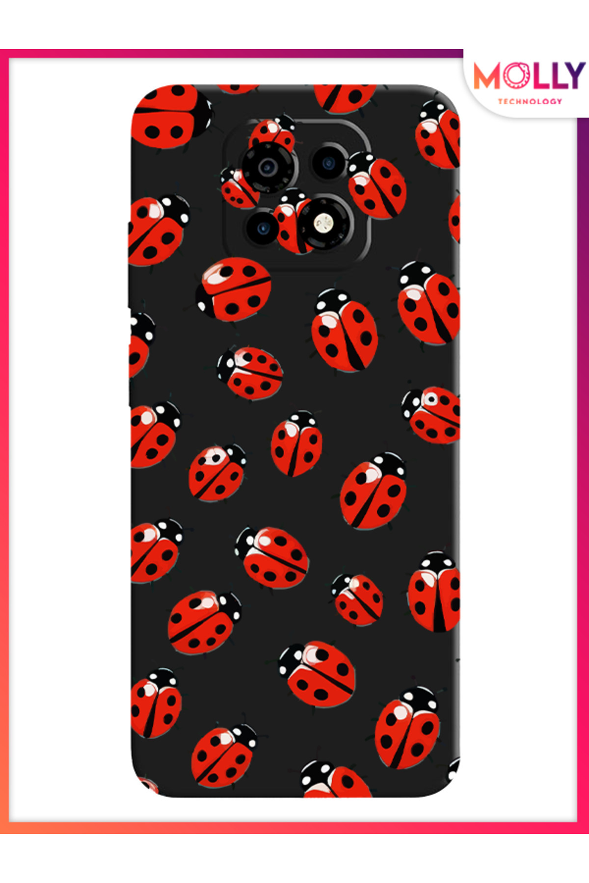 Molly-Black Red Miracles Pattern Silicone Case for Casper Via M30 1