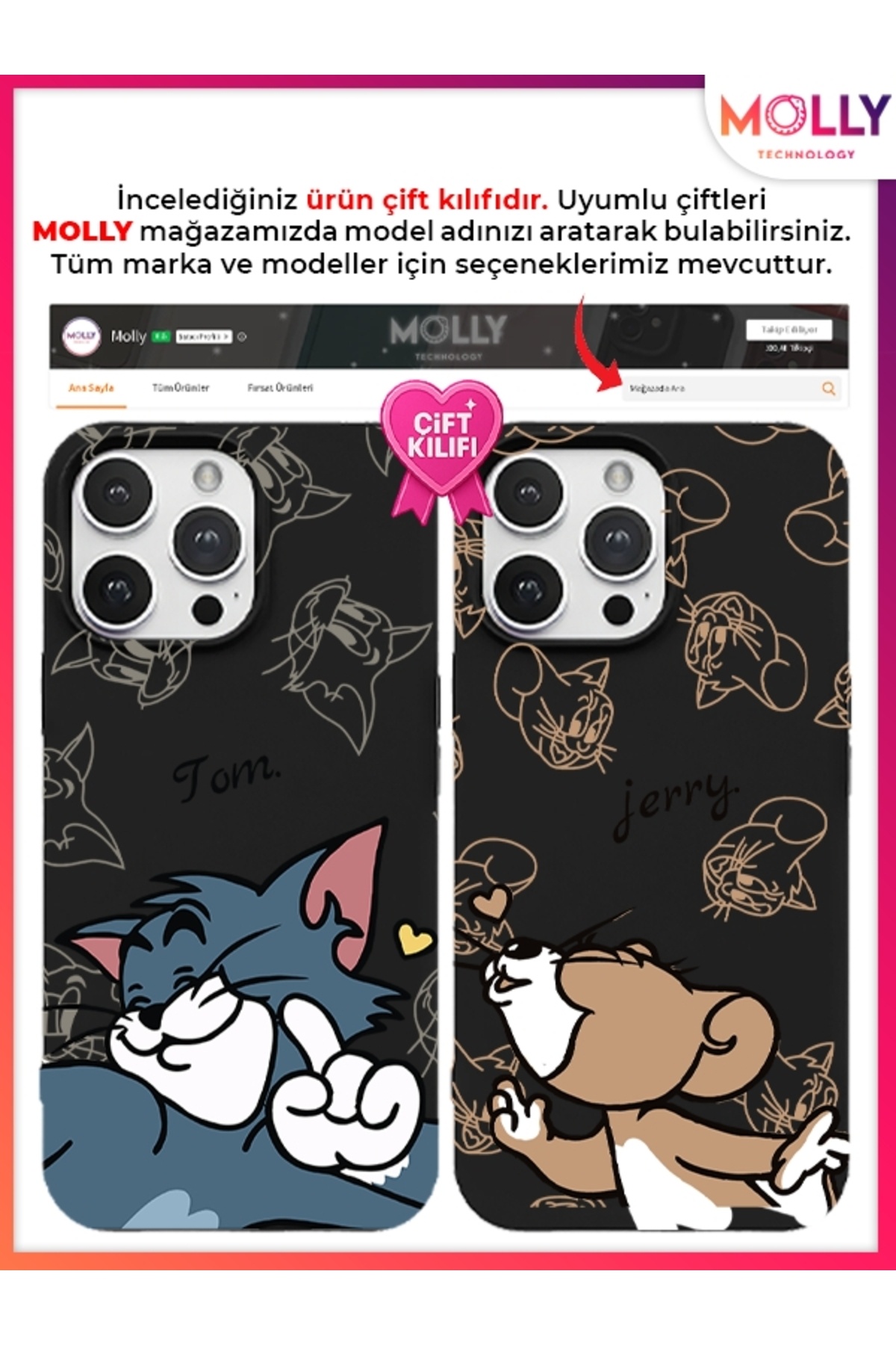 Molly-Black Tom Dino Pattern Silicone Case for Casper Via M30 2
