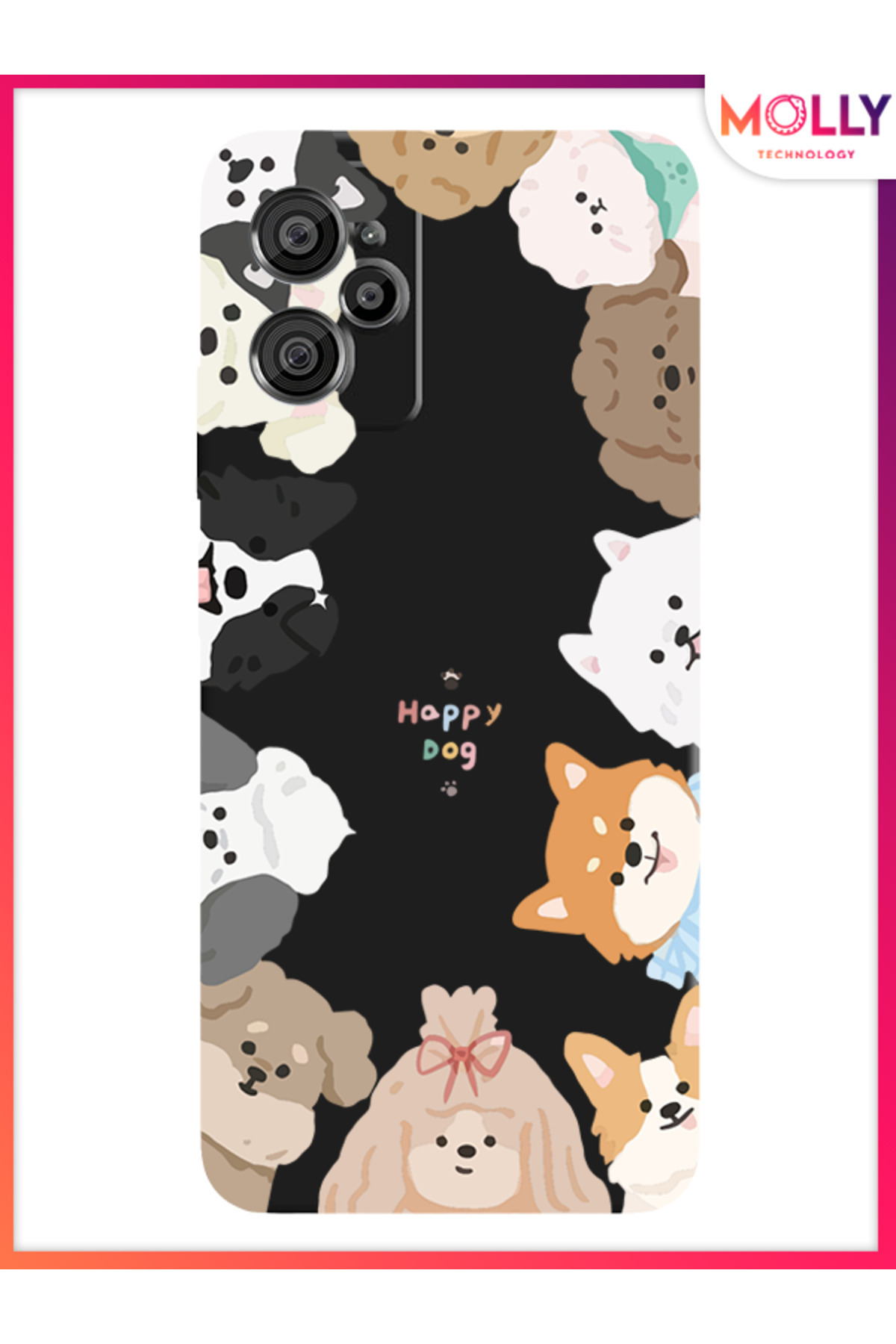 Molly-Black Woof Wonderland Pattern Silicone Case for Casper Via X30 1