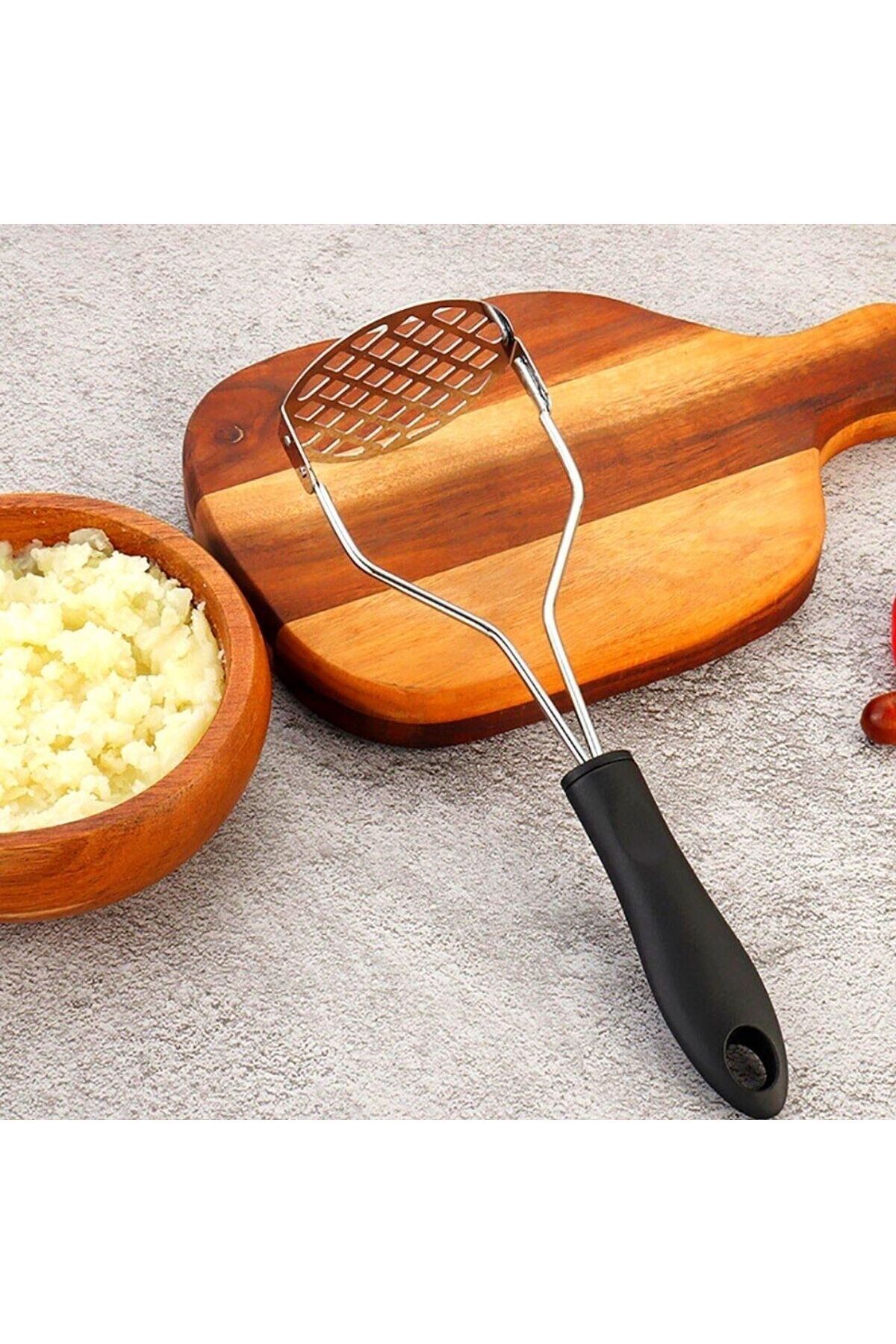 Evvano Tıkla Fırsatları Yakala Renkli Plastik Saplı Paslanmaz Metal Patates Ezici Püre Yapıcı