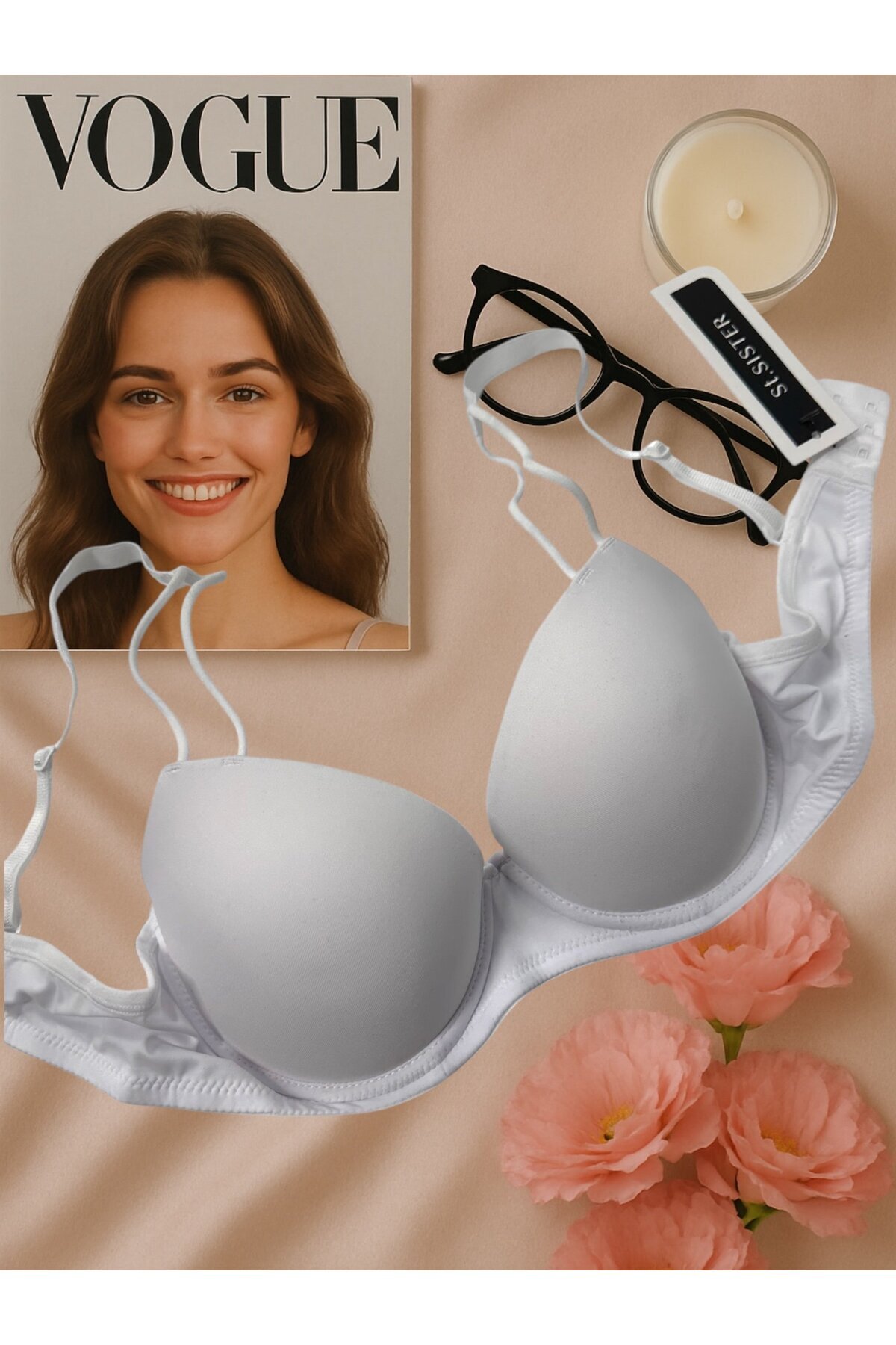 İntive Lingerie-Intive Double Strap Double Push-Up Basic Daily Use Underwire Bra 2
