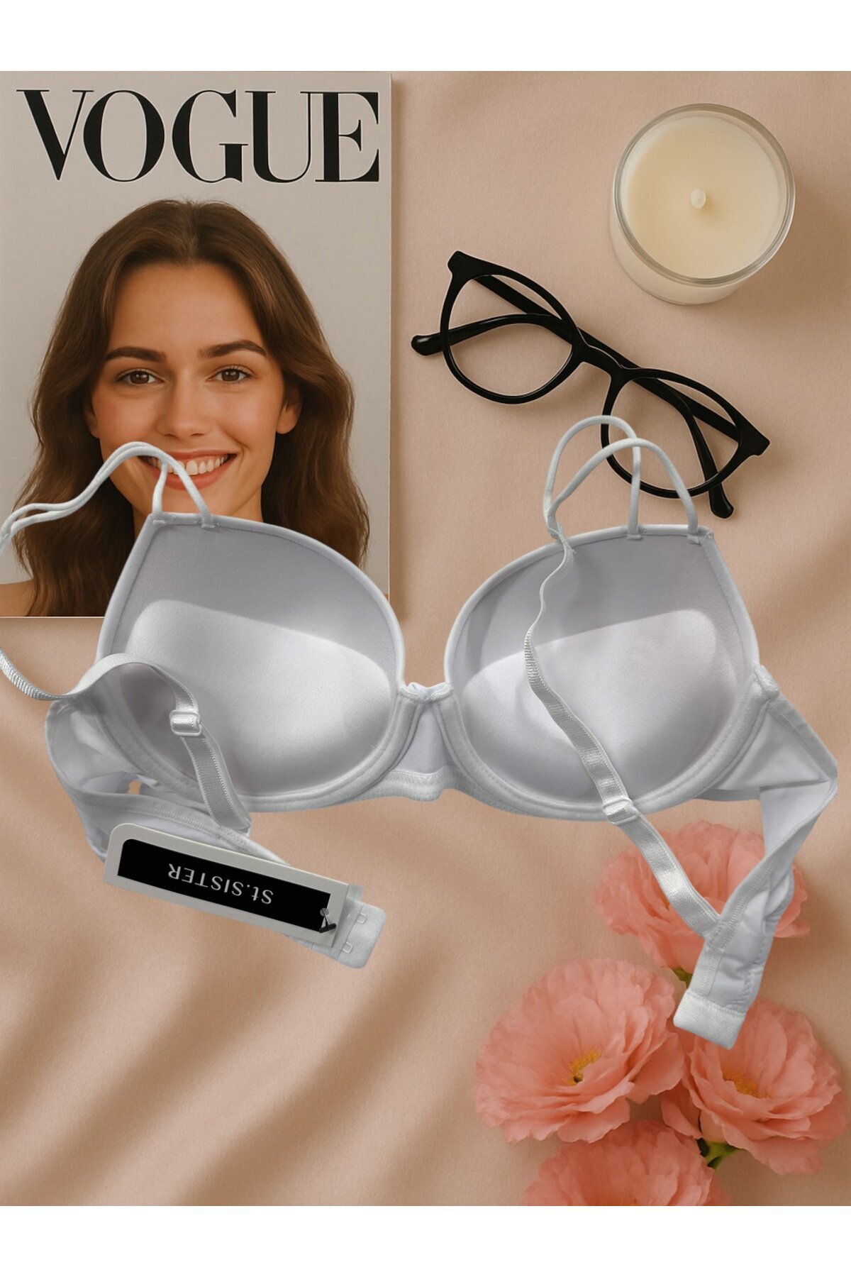 İntive Lingerie-Intive Double Strap Double Push-Up Basic Daily Use Underwire Bra 4