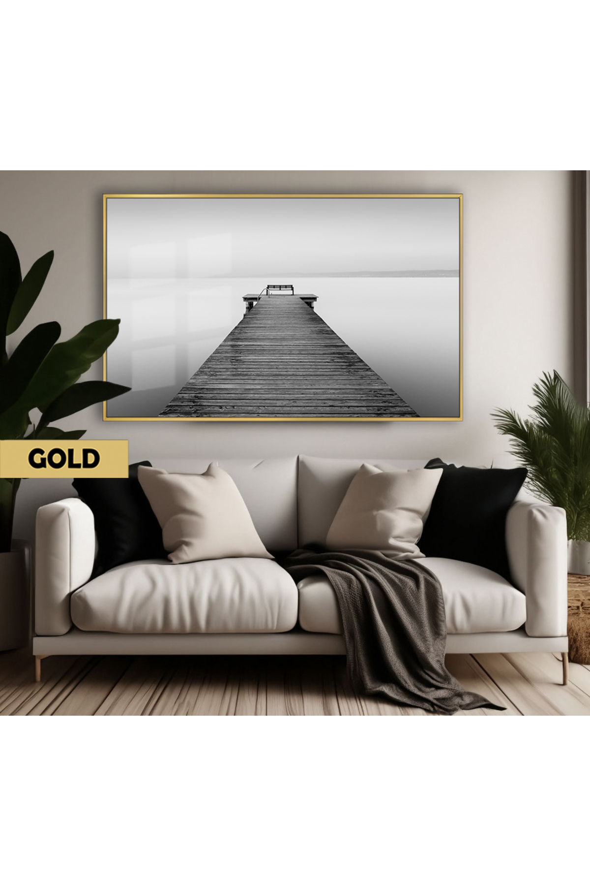 HARIKABIREV|BLACK & WHITE MISTY SCAFFOLDING MODEL |FRAMED TEMPERED GLASS TABLE SINGLE HORIZONTAL