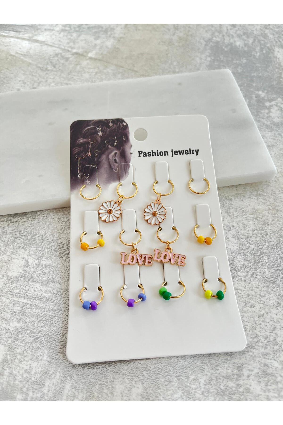 12-PIECE HAIR RING HAIR BRAID BEADS HAIR RINGS