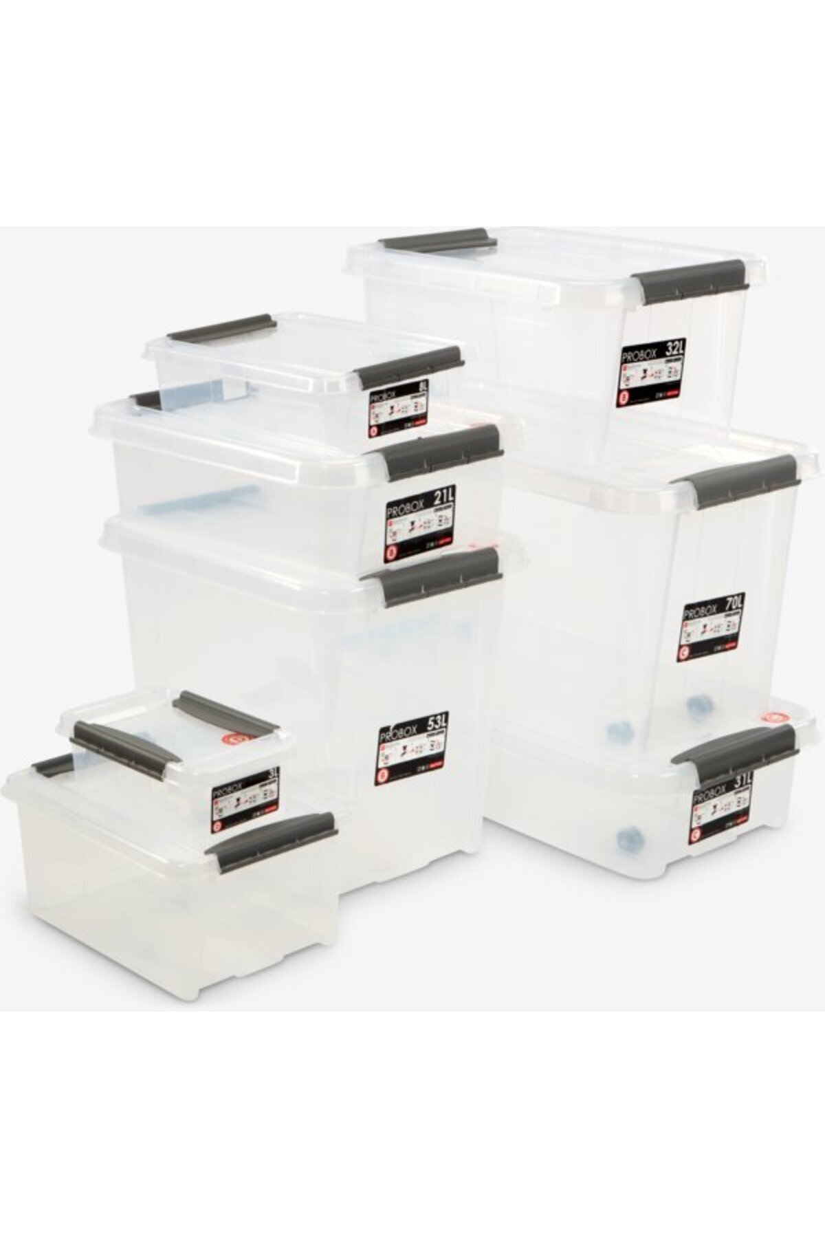 Probox-Set of 2 pcs. 21L storage box with lid 4