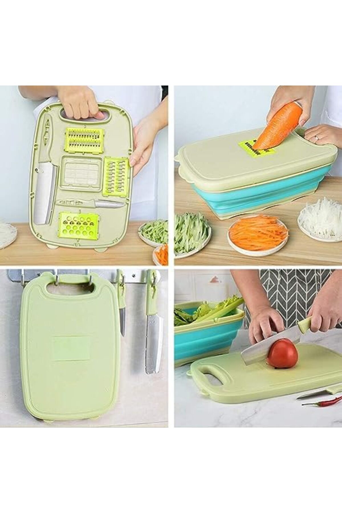 mastergold-Foldable Silicone Cutting Board with Multi-functional Design 9-in-1 with 5 Fruit and Vegetable Cutti 4