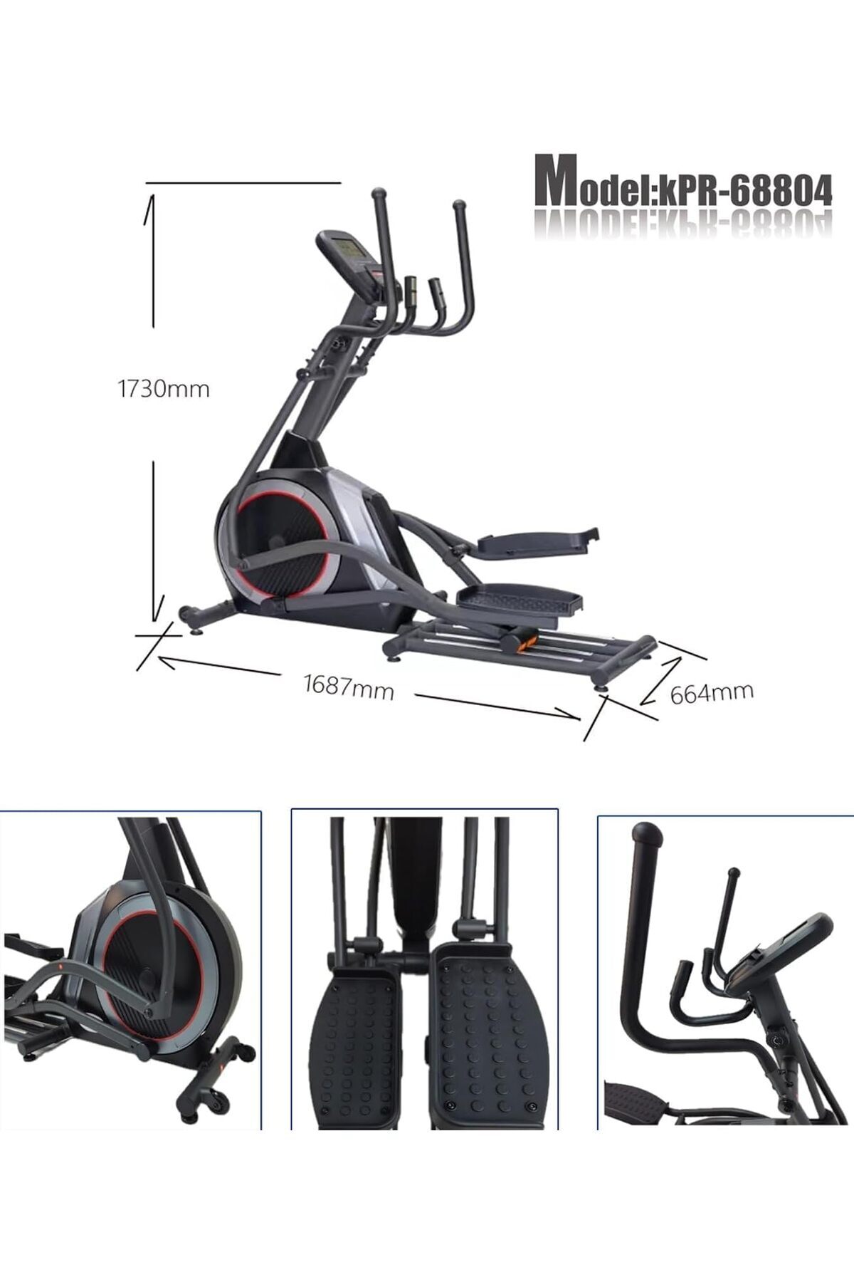 دراجة أوبتيكال مغناطيسية KPR68804 – عجلة دوران 9 كجم، أقصى وزن مستخدم 150 كجم