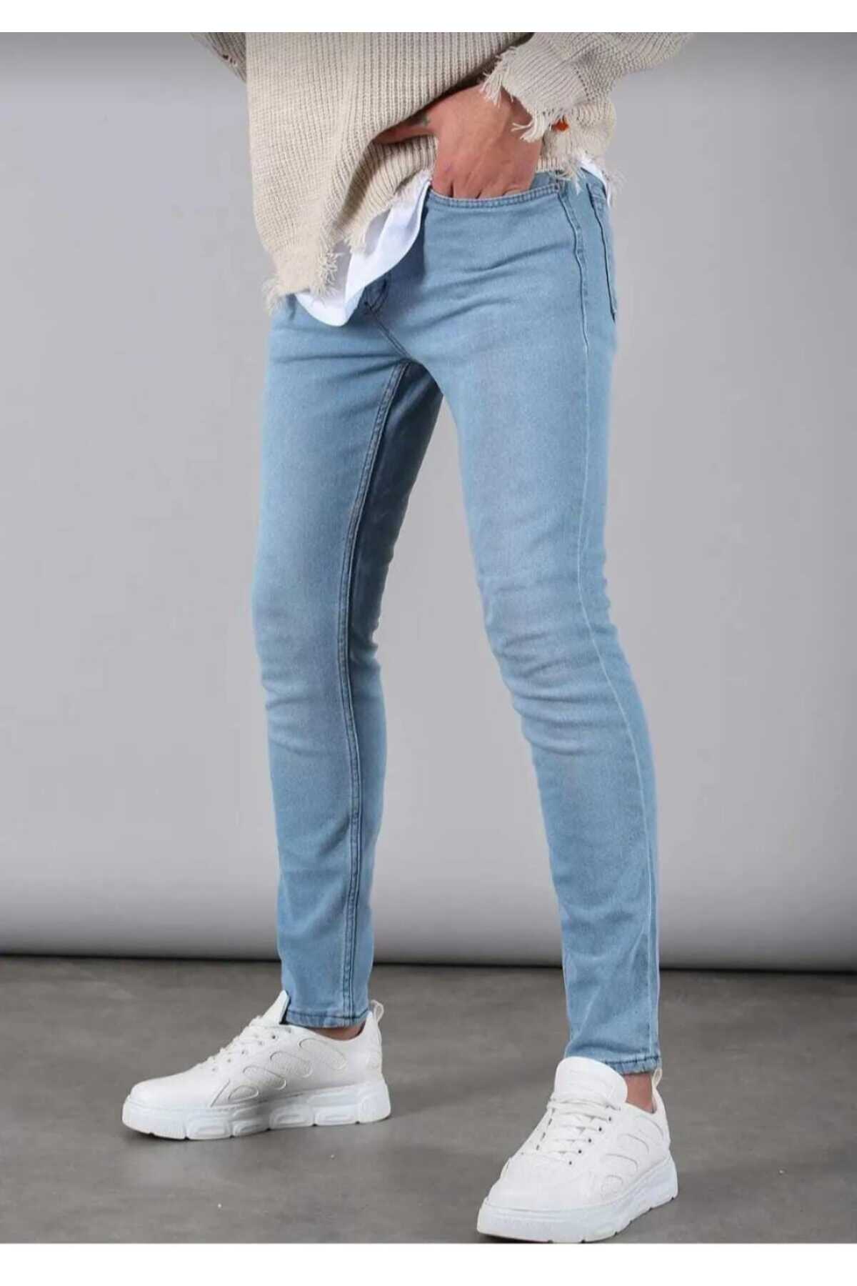 KING SEZAR Erkek Slim Fit Likralı Kot Jeans Erkek Kot Pantolon görsel 3