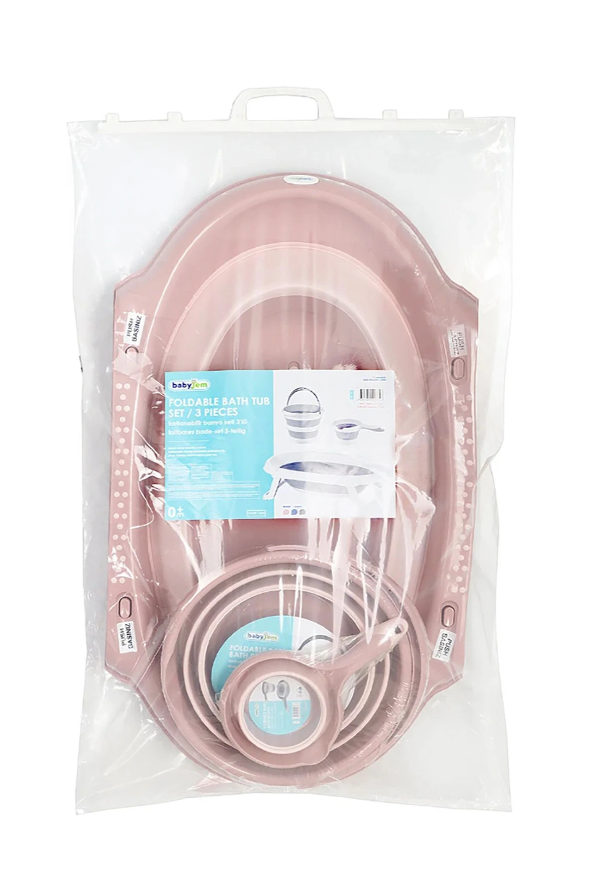 Babyjem 3'lü Katlanır Banyo Set - Pudra fotoğrafı 6 (önizleme)