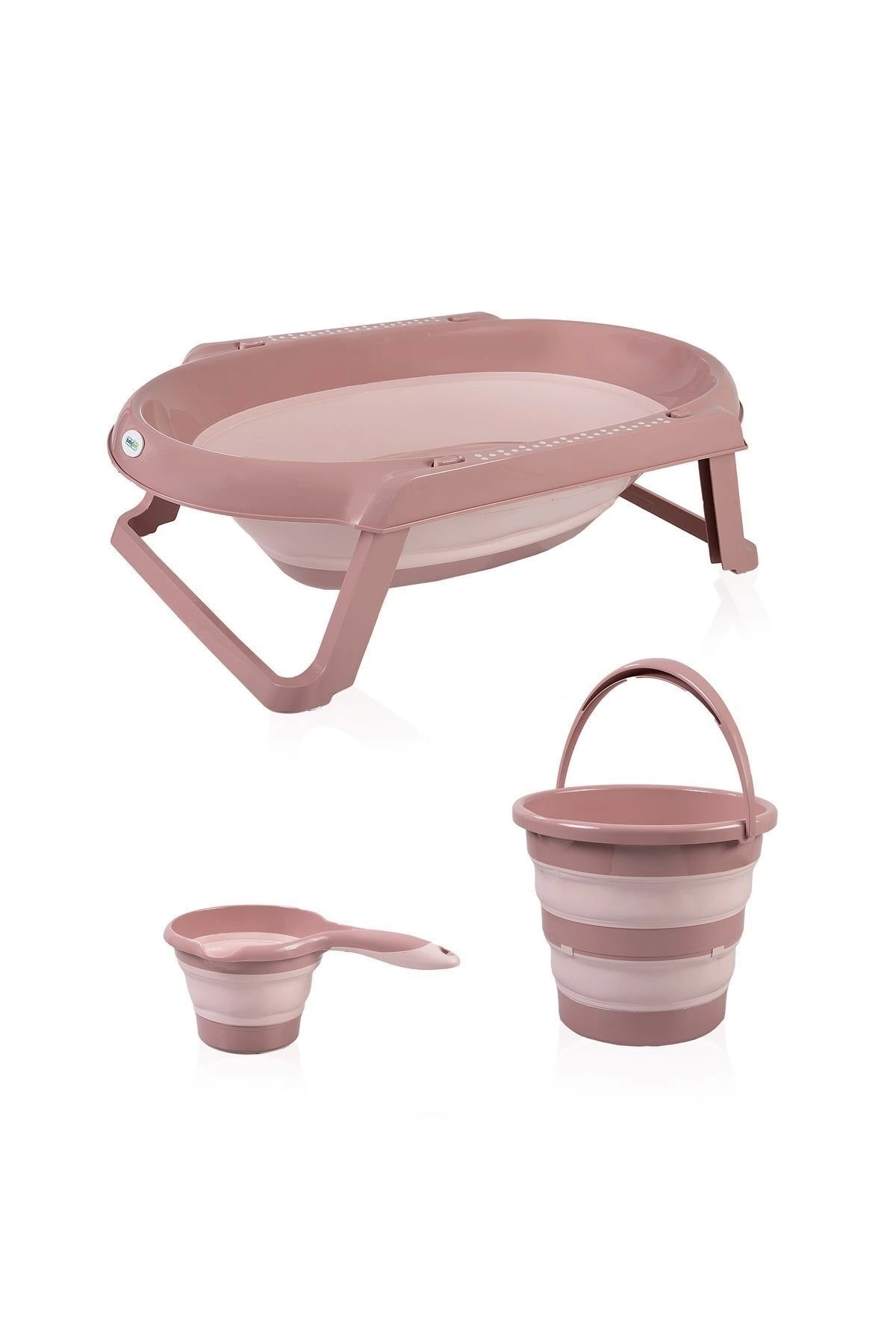 Babyjem 3'lü Katlanır Banyo Set - Pudra fotoğrafı 2 (önizleme)