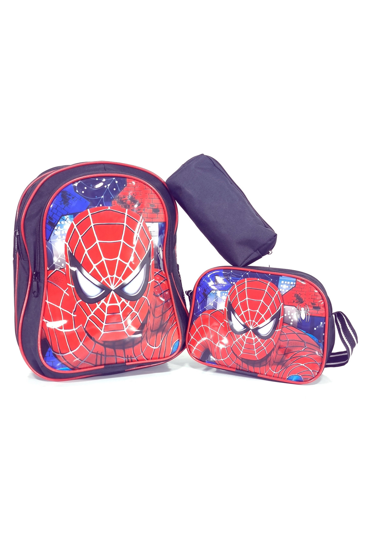 Nico Örümcek Adam Resimli Okul Çantası Erkek Çocuk Sırt ve Beslenme Çantası Kalemlik