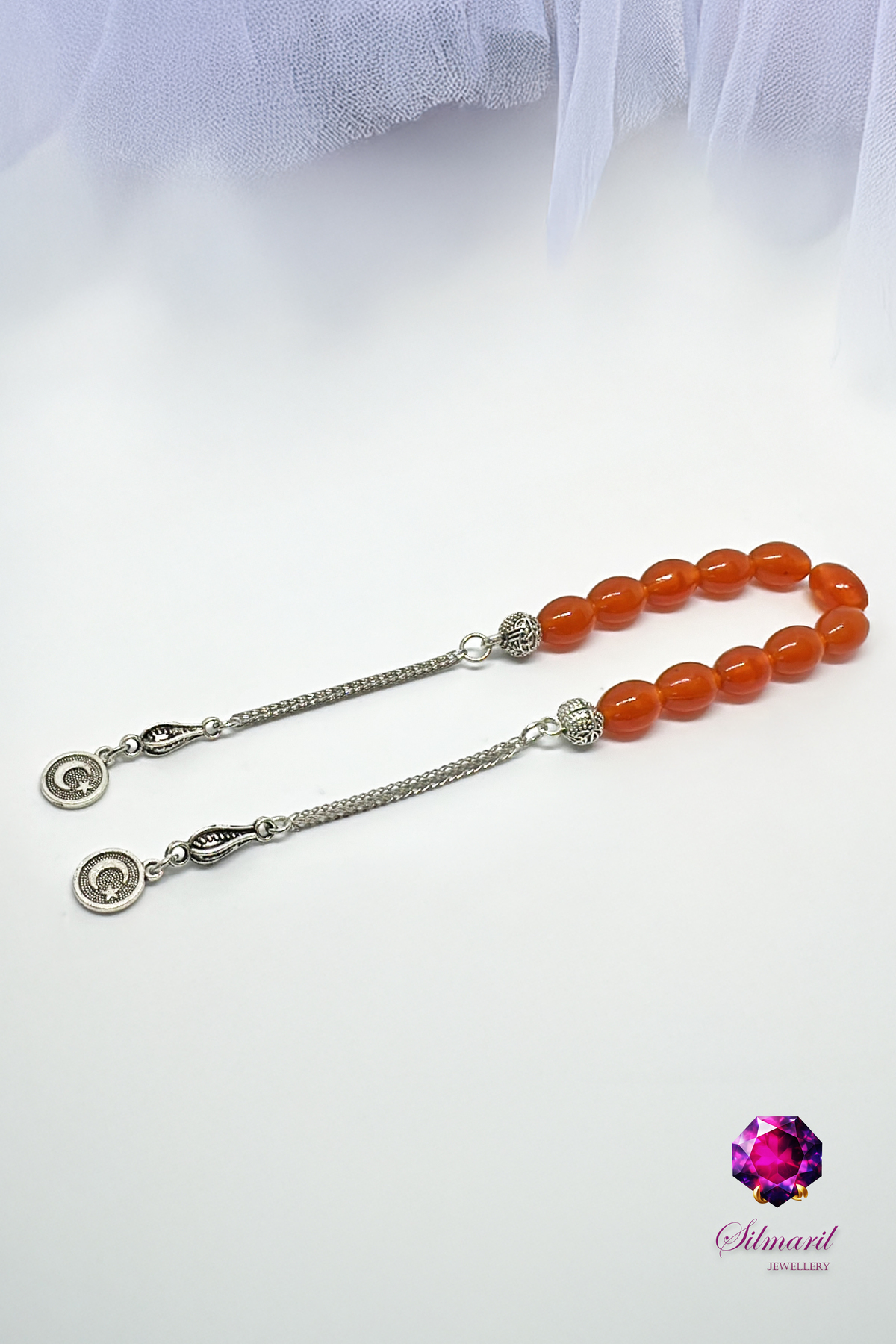 Şık Turuncu Kehribar Tesbih Seti – Tespih ve Zaza Set - Erkek Hediyelik — Silmaril Store