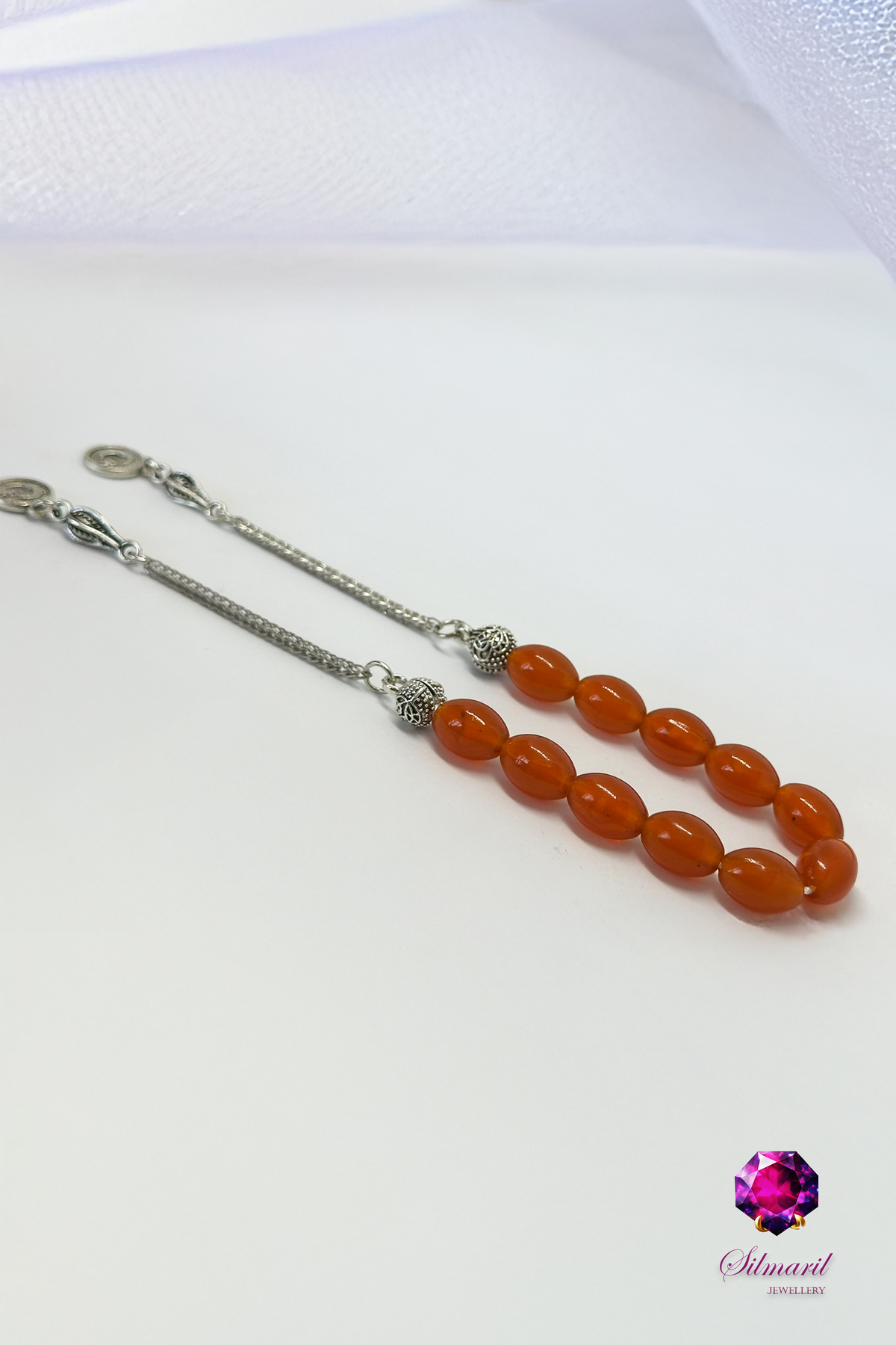 Şık Turuncu Kehribar Tesbih Seti – Tespih ve Zaza Set - Erkek Hediyelik — Silmaril Store (5)