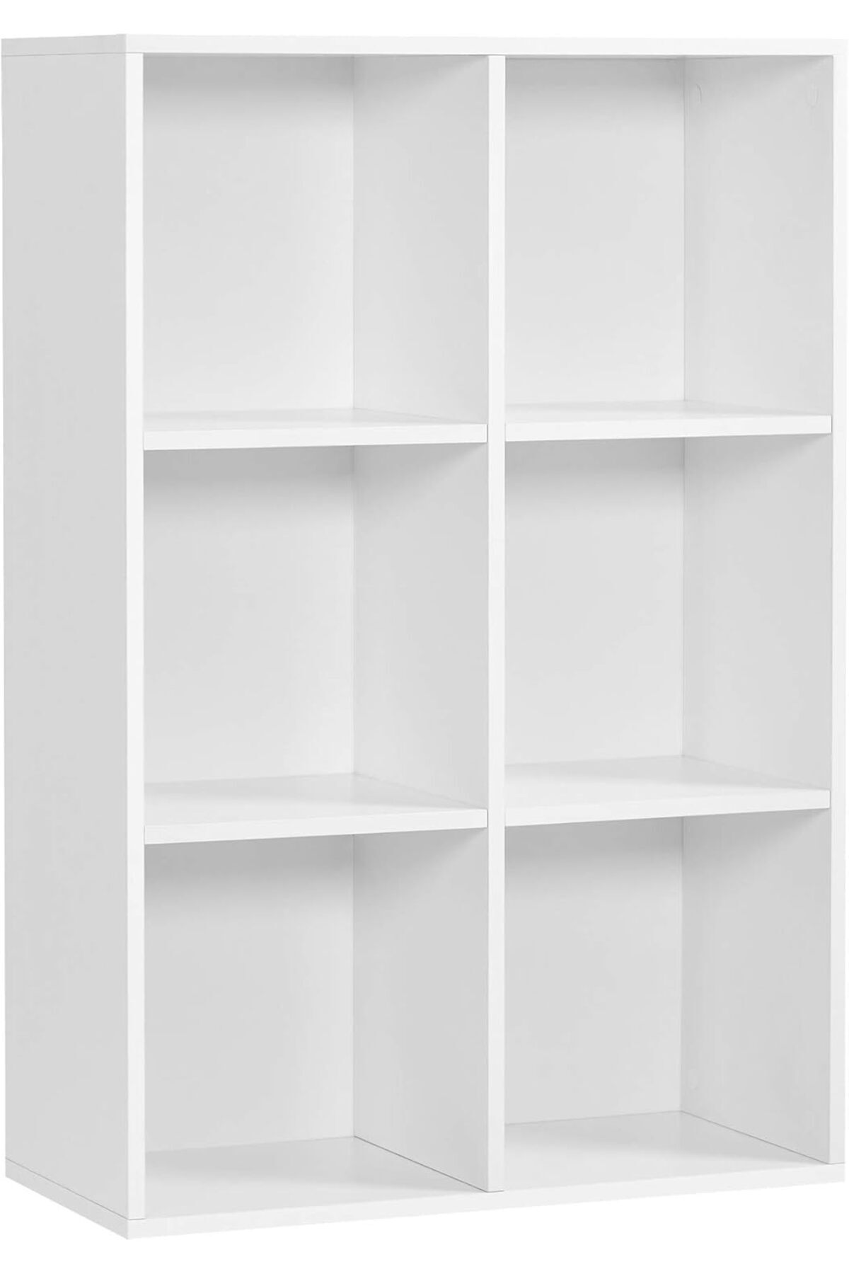 STOREMAX 6 Bölmeli Kitaplık, Ahşap Raf, Küp Raf, Depolama Rafı, 65,5 x 97,5 x 30 cm, Beyaz, Lbc203D 1191881