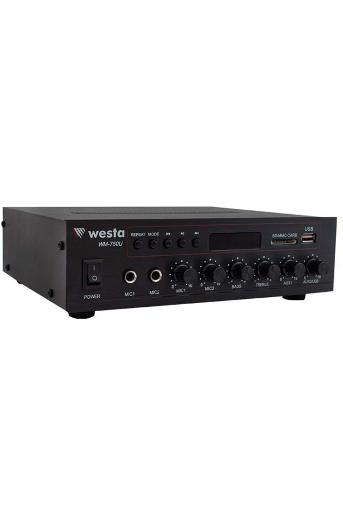 artlab Art Wm-750U 80 Watt 100V-70V Mini 4-16 Ohm Usb-Sd-Bluetooth 2 Mikrofon Girişli Trafolu Anfi Lab