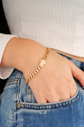 madissongold 14 Ayar Altın Taşlı Gurmet Bileklik