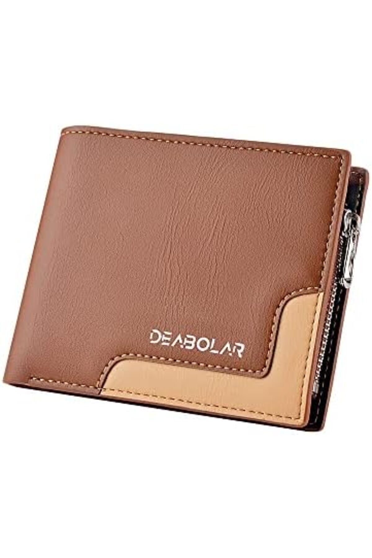 ETG-Leather Wallet for Men, RFID Blocking, Multi-Card Wallet with Coin Zipper, Bi-Fold Wallet for Men, B 4