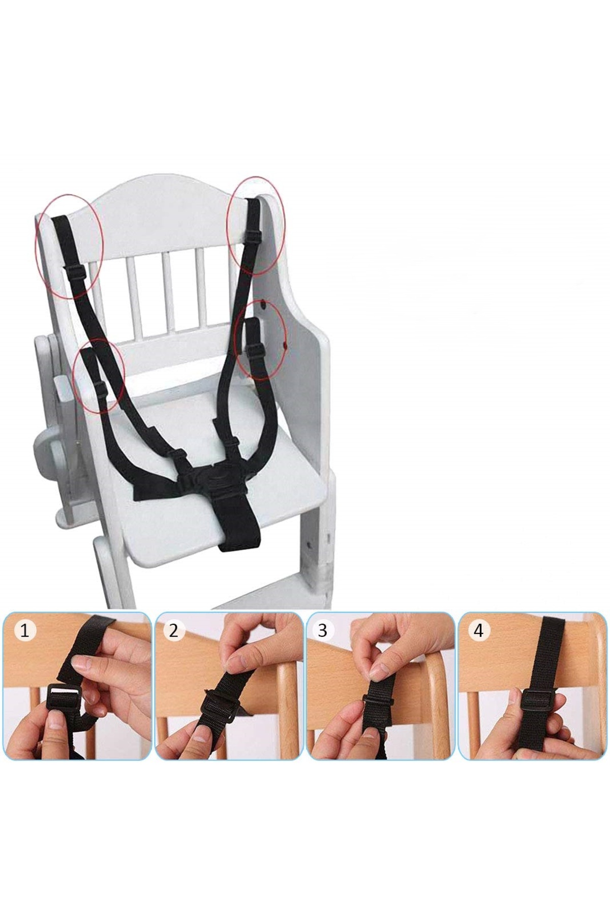 Tois Mama Sandalyesi Pratik Emniyet Kemeri 5 Nokta Kilitli Kemer fotoğrafı 2 (önizleme)