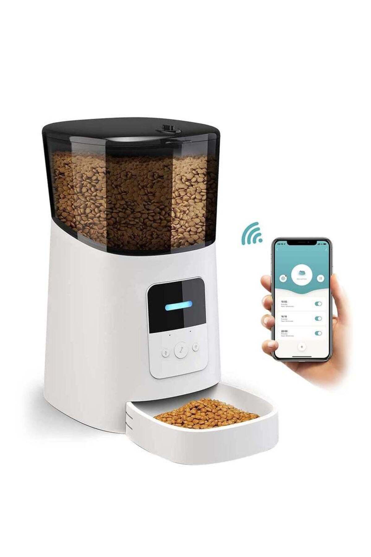 COOYA-6L Automatic Cat Food Dispenser,with APP Control for Remote Feeding,Low Food Sensor Voice Recorder 1