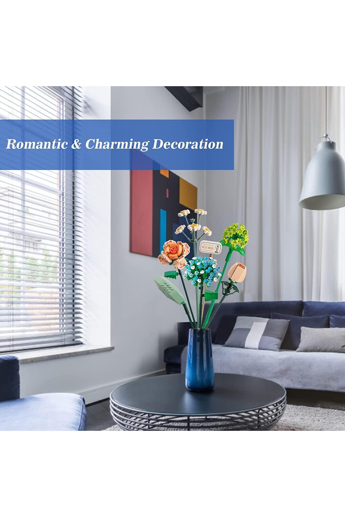 مجموعه ساخت گلچین گلکاری مینیبریکس، ۶۸۰ عدد گل مصنوعی، مجموعه DIY برای تزئین