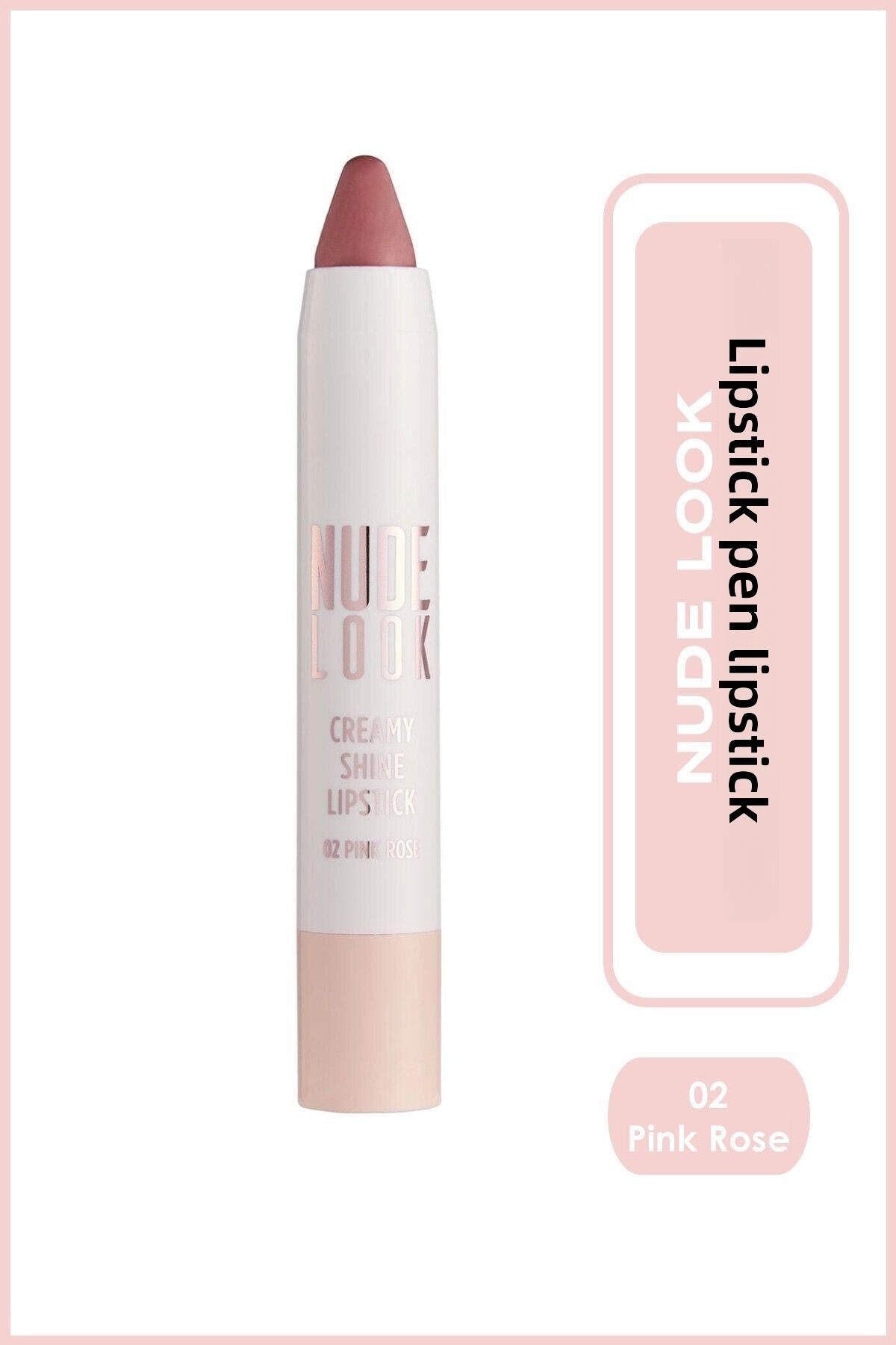 Golden Rose Nude Look Creamy Shine Lipstick 02 Pink Rose Shea Butter Creamy Glossy Lipstick 3.5 g
