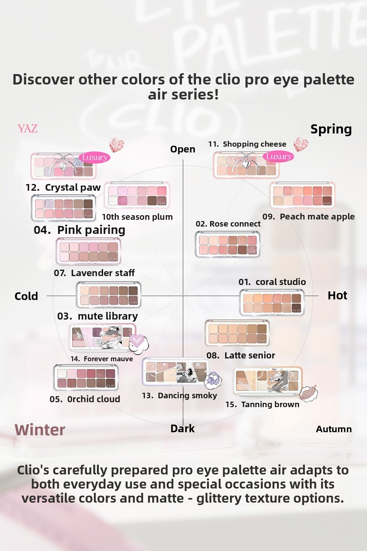 CLIO-Clio Pro Eye Palette Air - Eye Shadow Palette with Light Texture, Intense Colors (09 Peach Mate Apple) 5