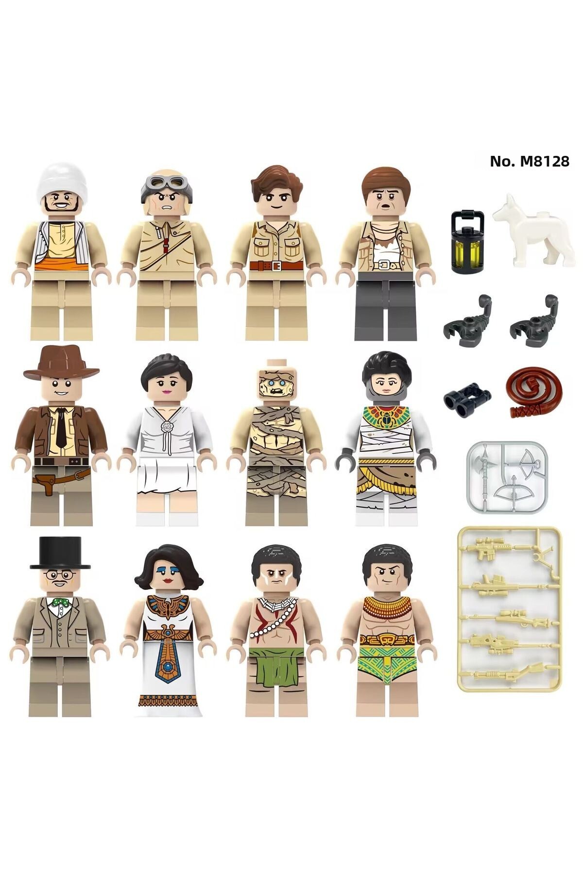 مجموعه ۱۲ تکه بلوک‌های ساختمانی فیگور مینی