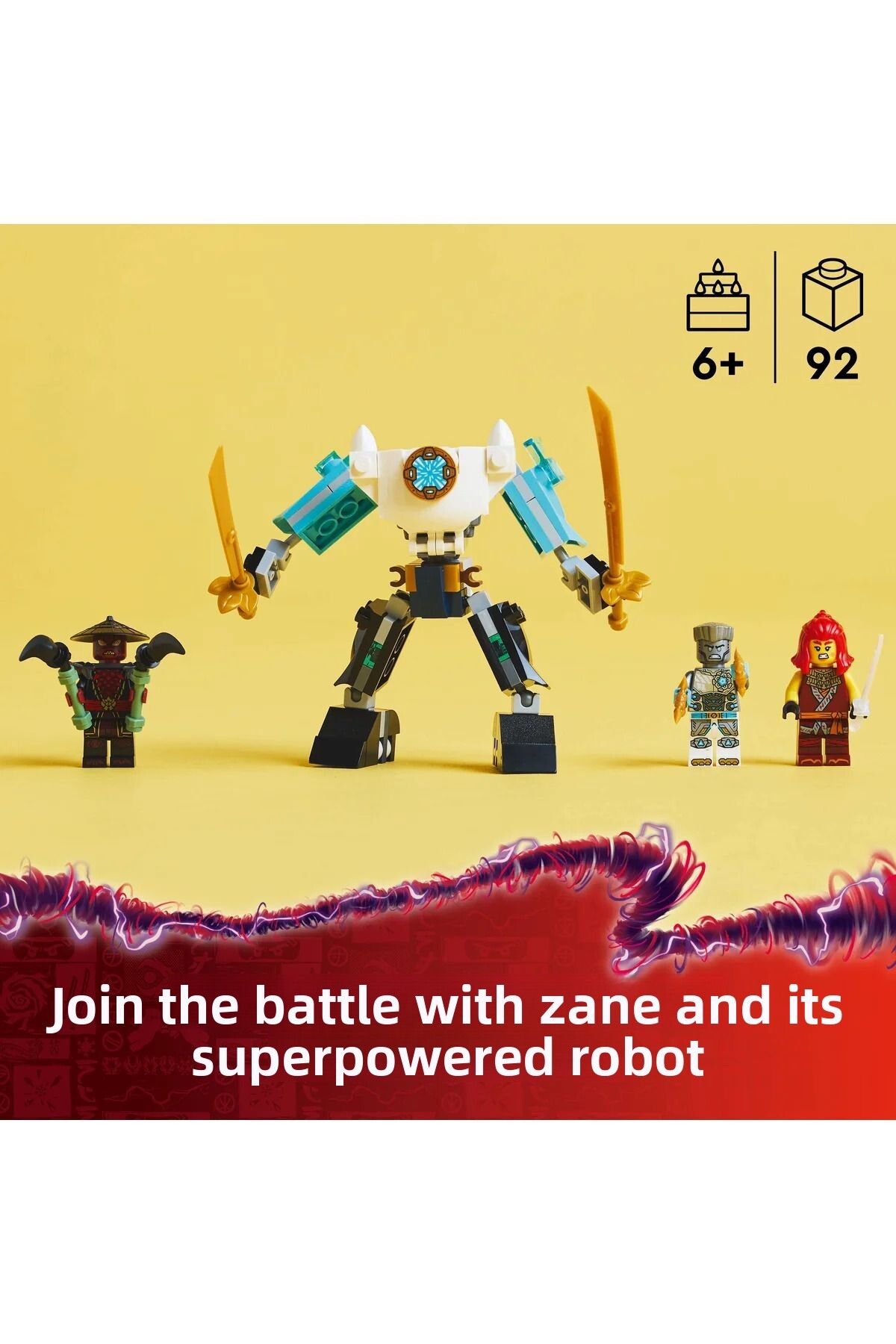 LEGO-® NINJAGO® مجموعة ألعاب التظاهر الميكانيكية لبدلة المعركة زين 71827 5