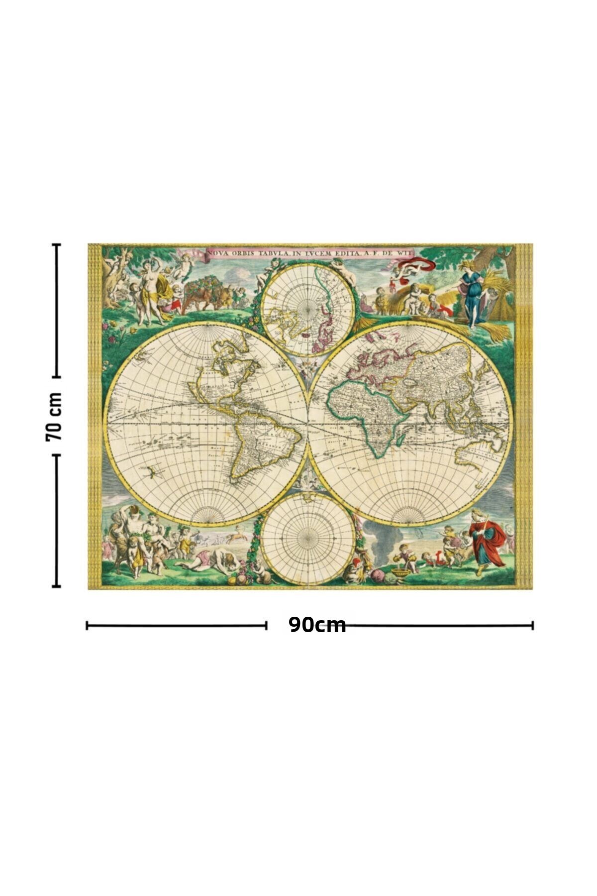 Vagonik-Antique World 1670 Disc World Map Wall Cover Rug 70x90 Cm 2