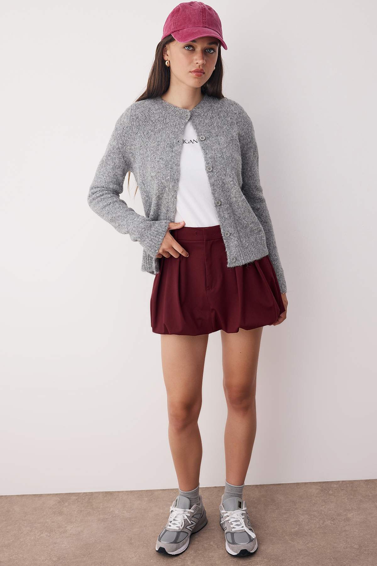 Trendyolmilla  Koyu Gri Örgü Detaylı Yumuşak Dokulu Triko Hırka TWOAW26HI00018 - Görsel 2