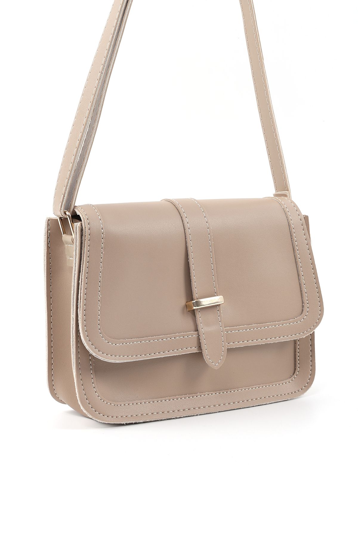 SHAKA-Mink Shk127 Artificial Leather Hand, Arm and Shoulder Bag with Internal Zipper Pocket and Snap Closure L:17 W:22 W:7 cm 2