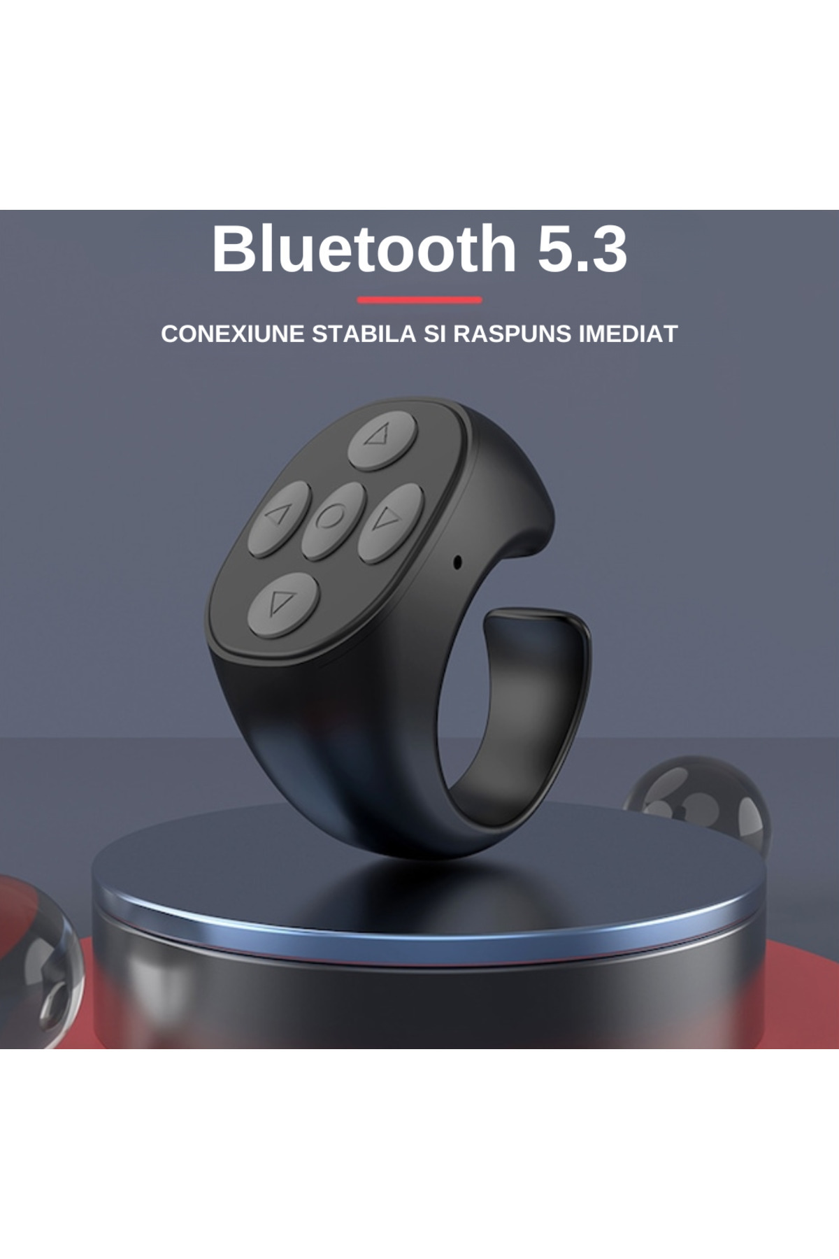 Inteliced-Multifunctional Remote Control Ring with Charging Station Black, Inteliced®, Compatible Android iOS 6