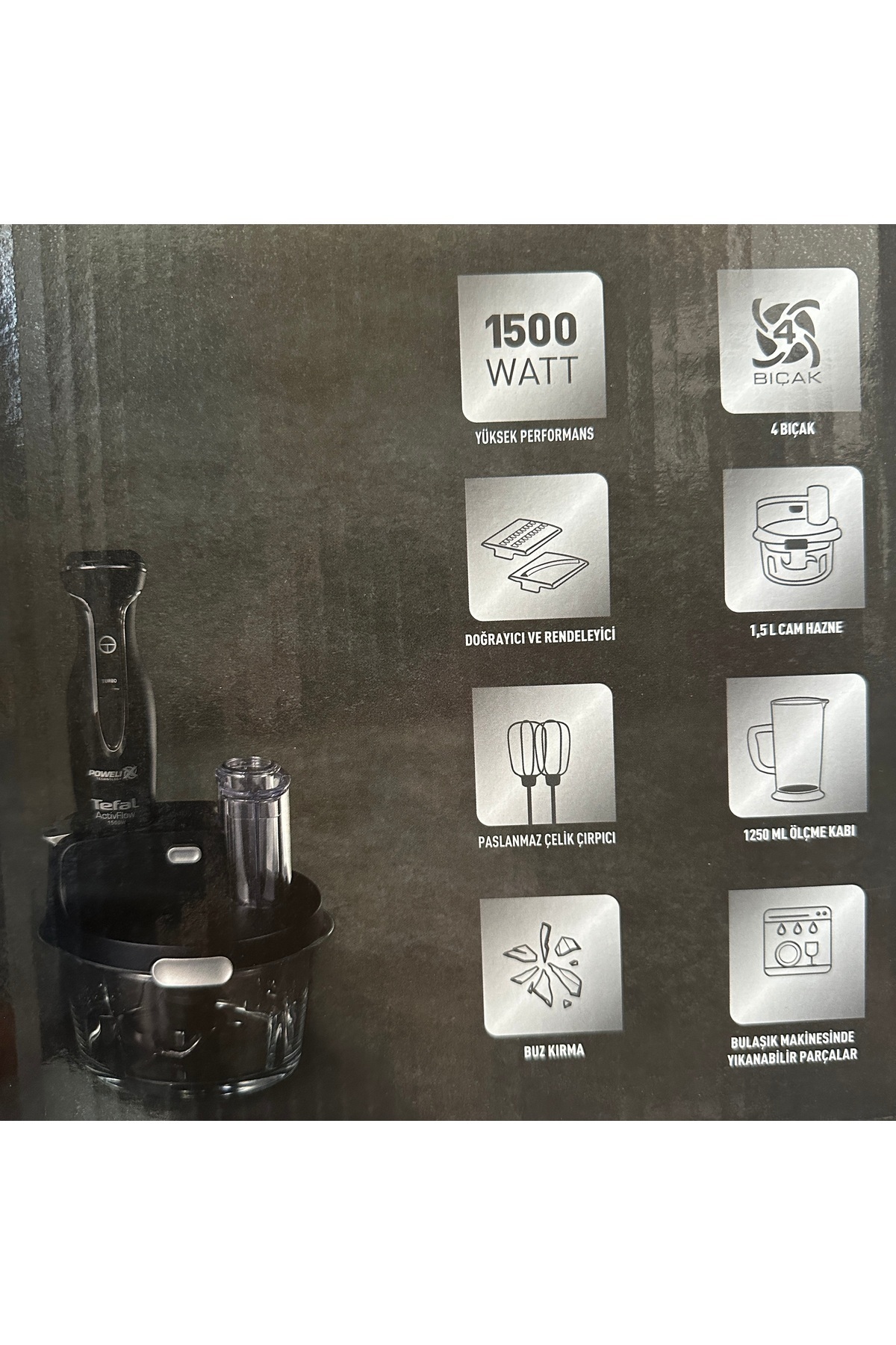 TEFAL-1.5Liter Large Glass Blender Set - Slicing Grating Ice Crushing Functions 7