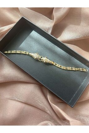 Ar Armese Kaplan Desenli Altın Renk Xuping Kadın Bileklik