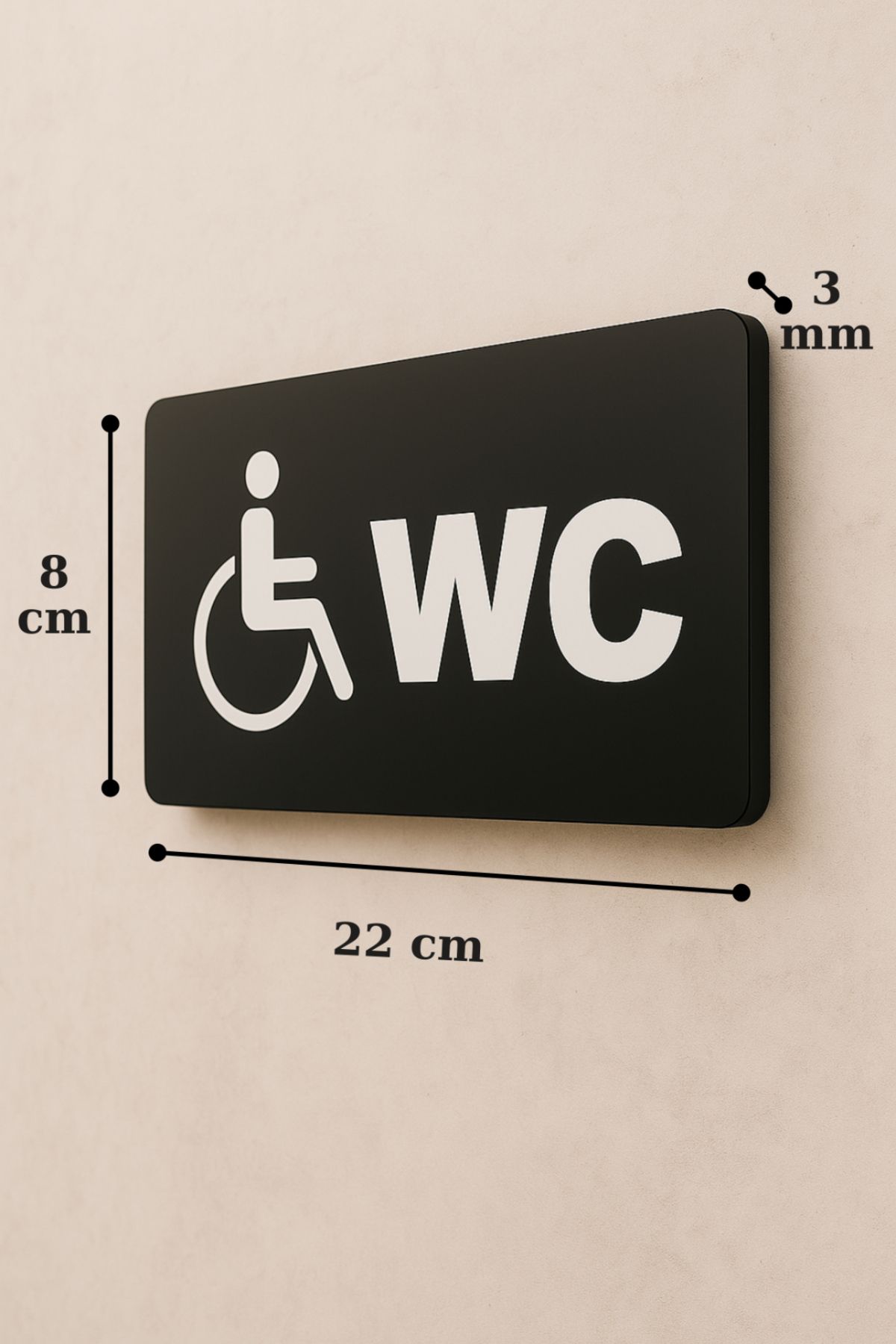 Happynesso-Disabled Wc Sign from Wc Direction Series 22 cm X 8 cm 4