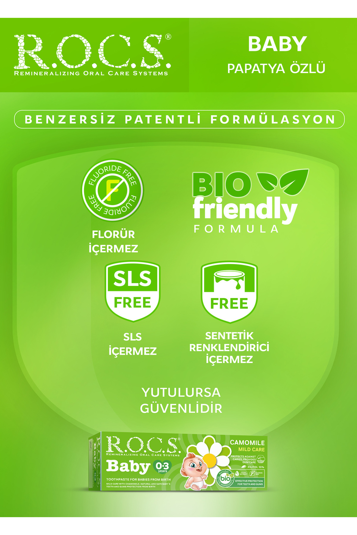 R.O.C.S. Rocs Baby 0-3 Yaş Papatya Özlü Diş Macunu fotoğrafı 6 (önizleme)