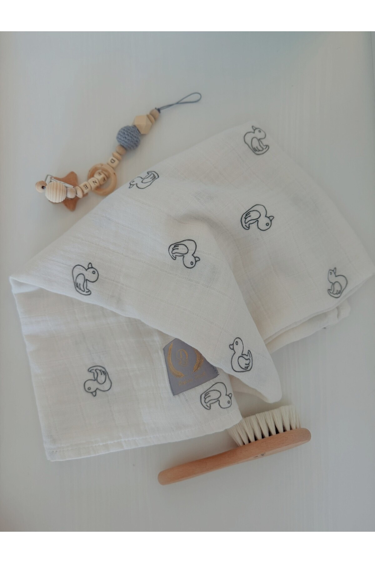 DEFNİE'S DUCK Çift katlı %100 Pamuk, Müslin Bebek Örtüsü, Büyük boy 100x100cm, OEKO-TEX Sertifikalı fotoğrafı 2 (önizleme)