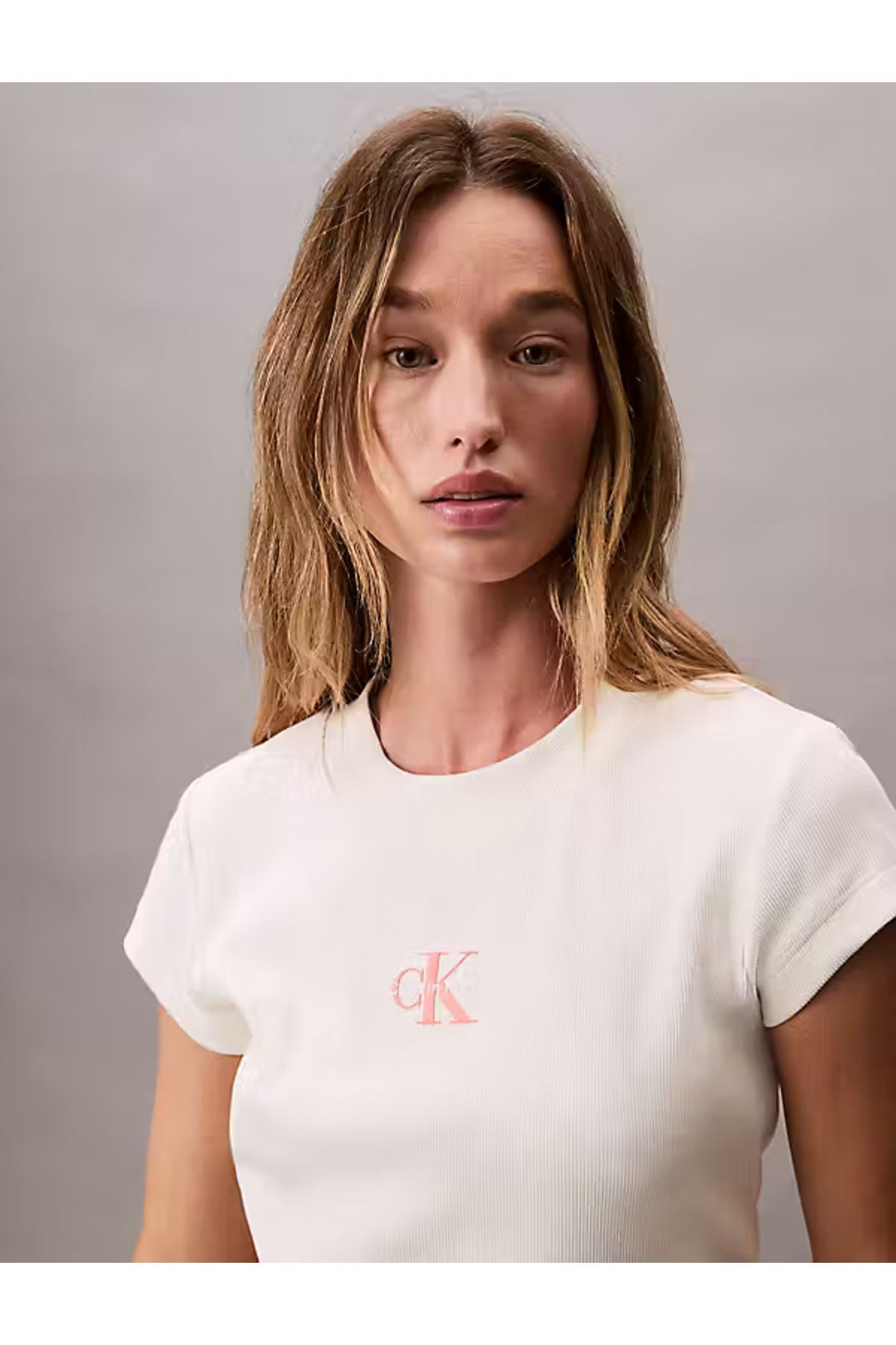Calvin Klein-Dámské Ecru tričko LV047AB802 YC9 4