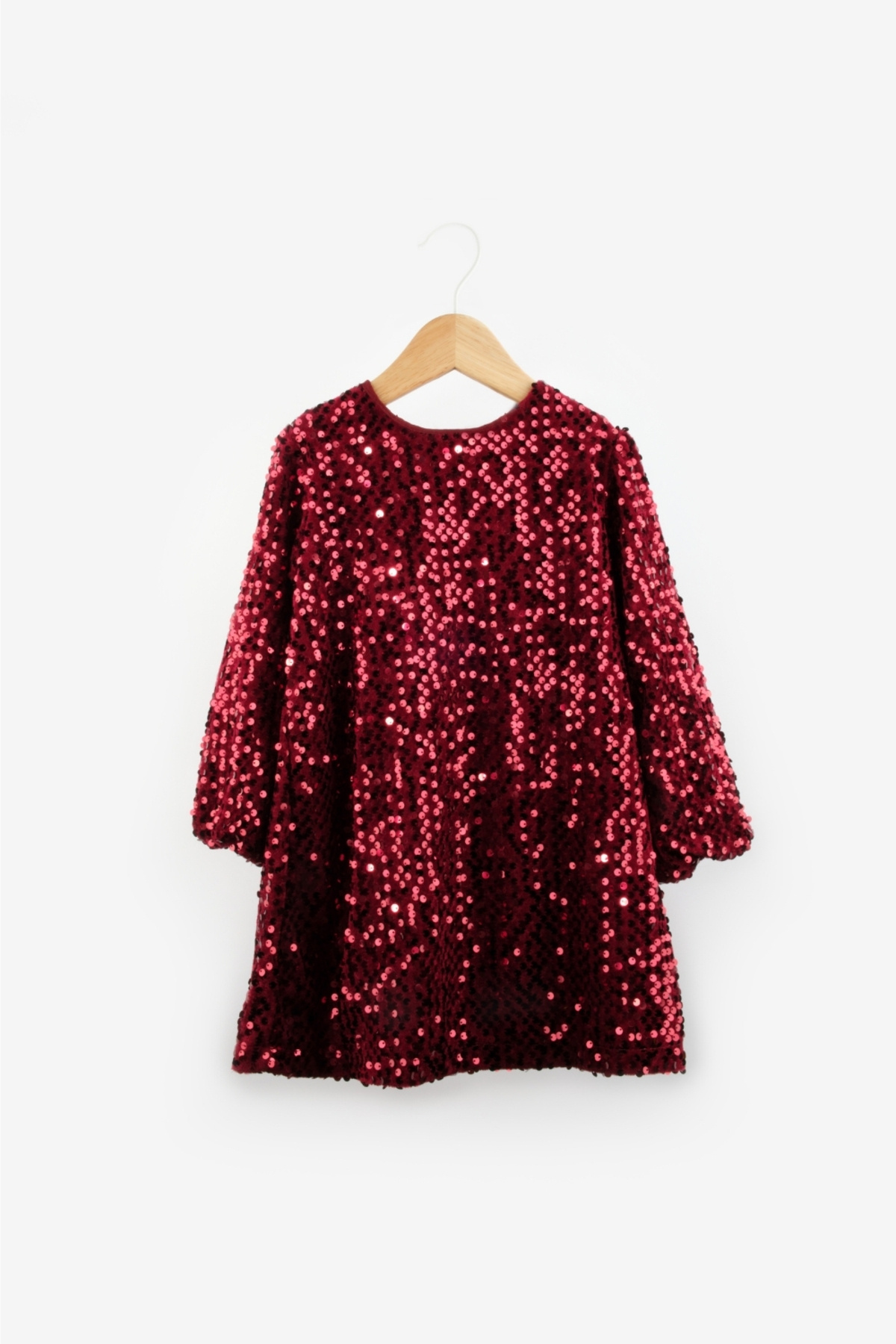 Le Mabelle-Rochie pentru fetiță din catifea cu paiete burgundy - Oriel 5