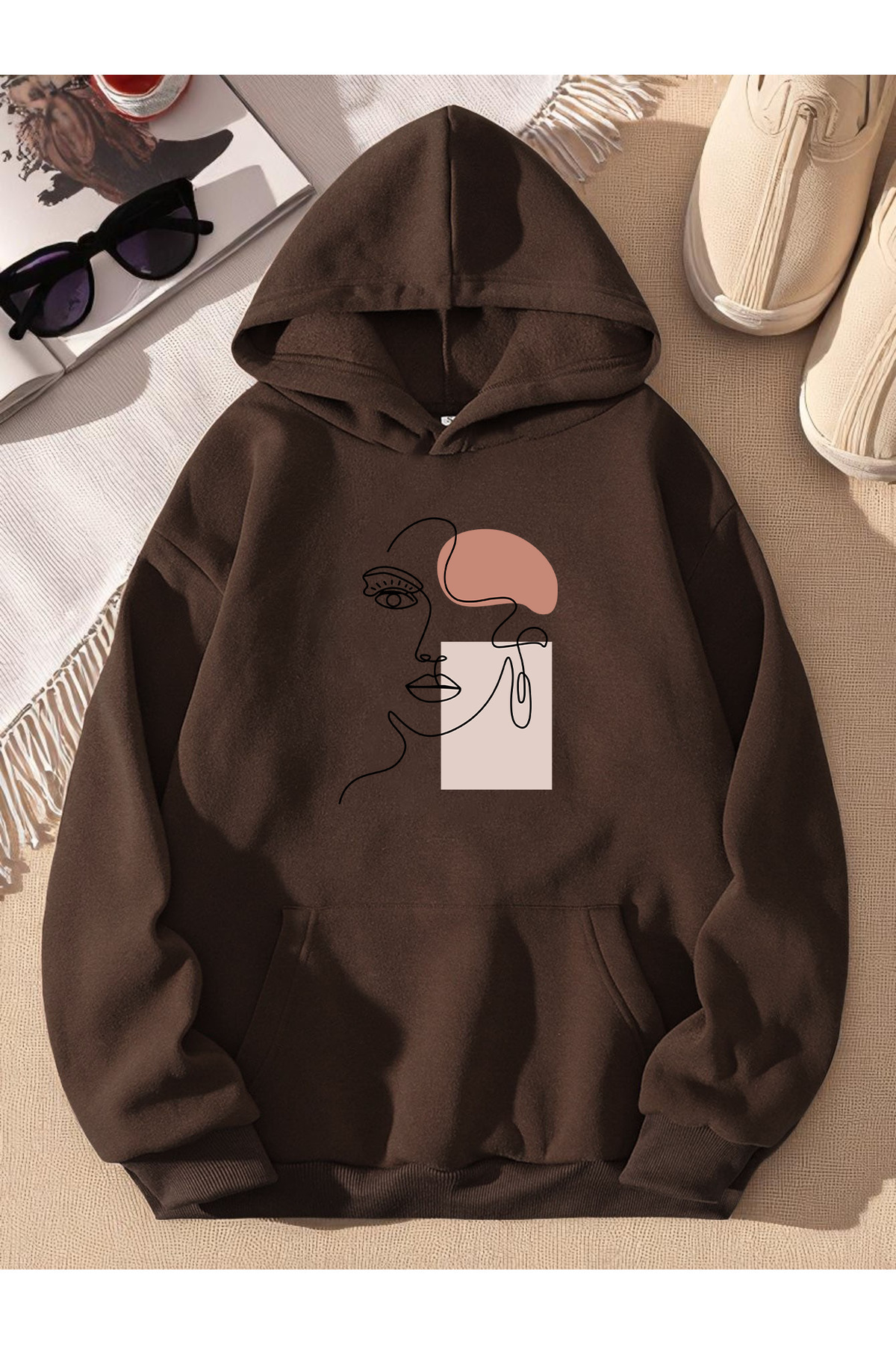 uyguntarz Übergroßes Sweatshirt mit Silhouette-Print
