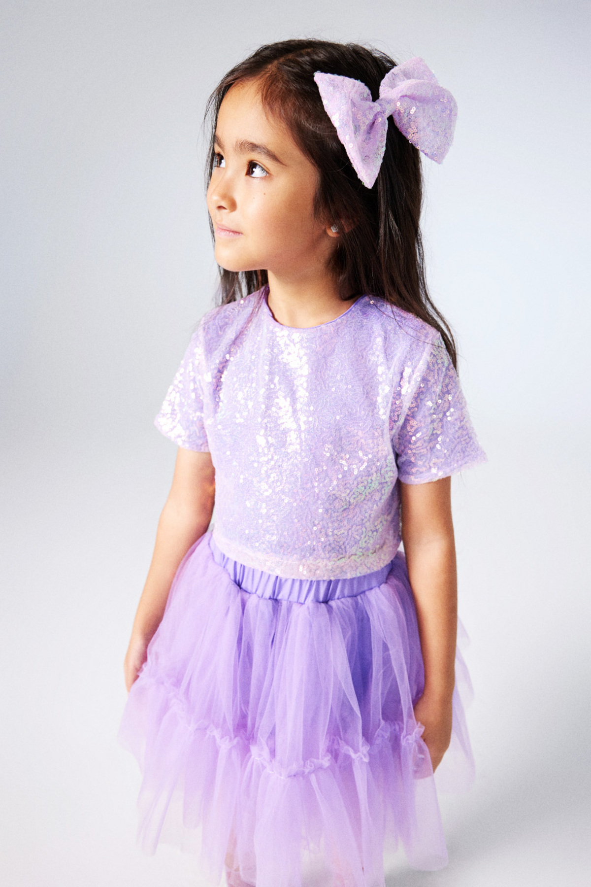 Le Mabelle-Freya - Lilac Tulle Skirted Double Set with Sequin Detail on It 3