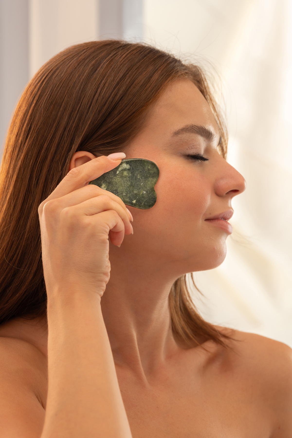 Kalp Yeşim Gua Sha Yüz Masaj Taşı — سبز TYCXSX40YN169601060920240 — تصویر 3 از 4
