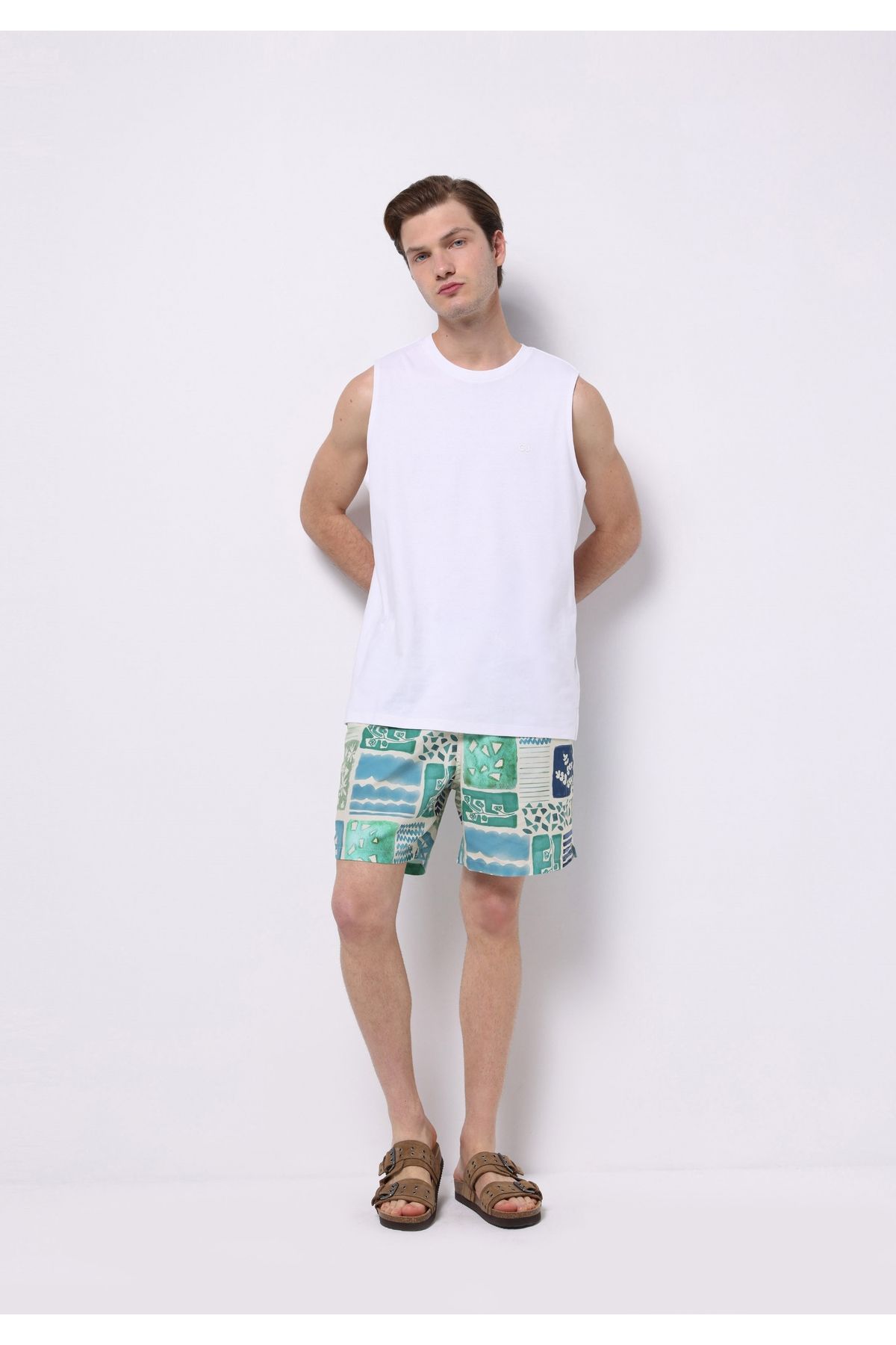 Colin's-Шорти чоловічі зелені з принтом Regular Fit 3